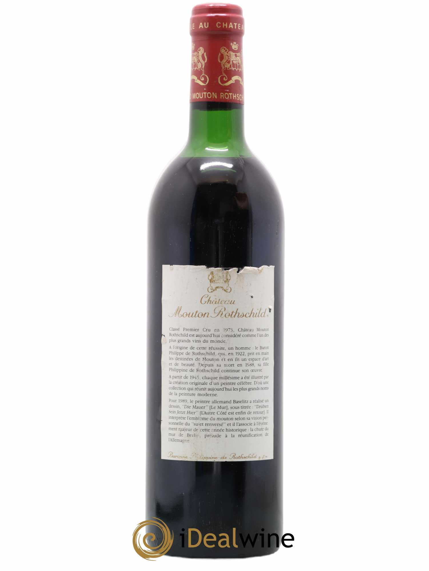 Château Mouton Rothschild 1er Grand Cru Classé 1989 - Lot de 1 bouteille - 1
