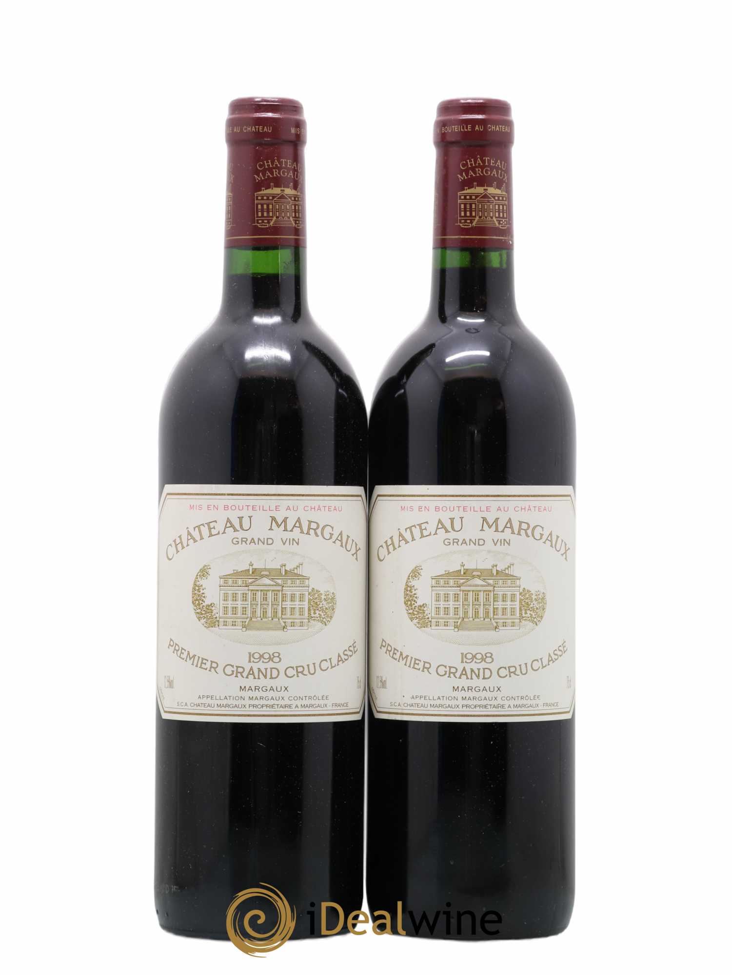Château Margaux 1er Grand Cru Classé 1998 - Lot de 2 bouteilles - 0