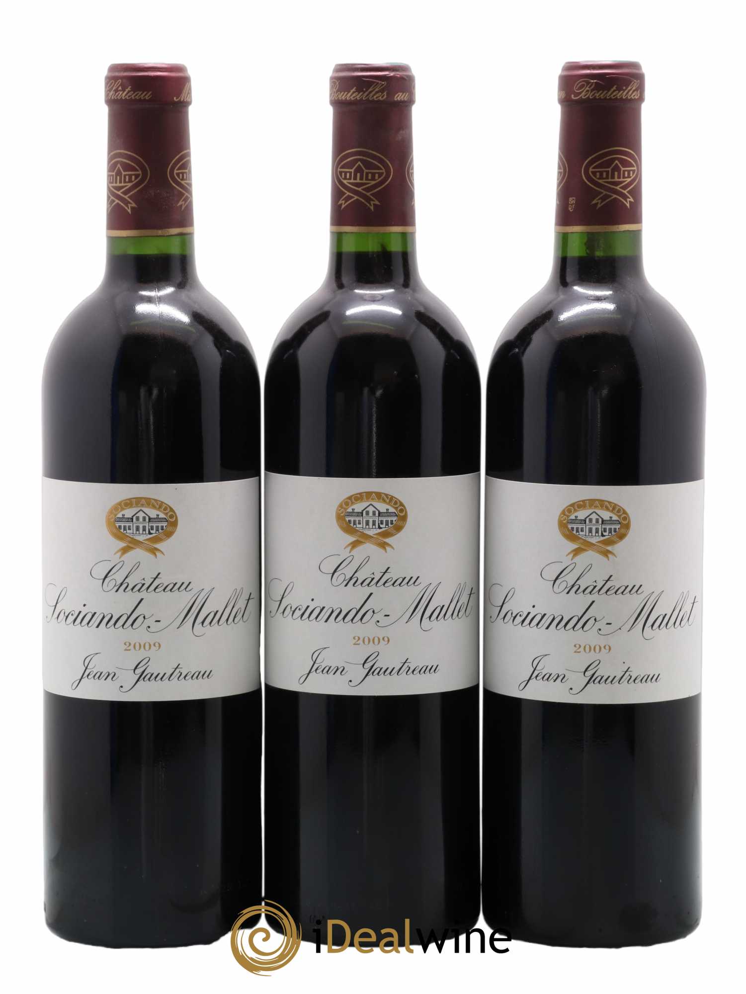 Château Sociando Mallet 2009 - Lot de 3 bouteilles - 0
