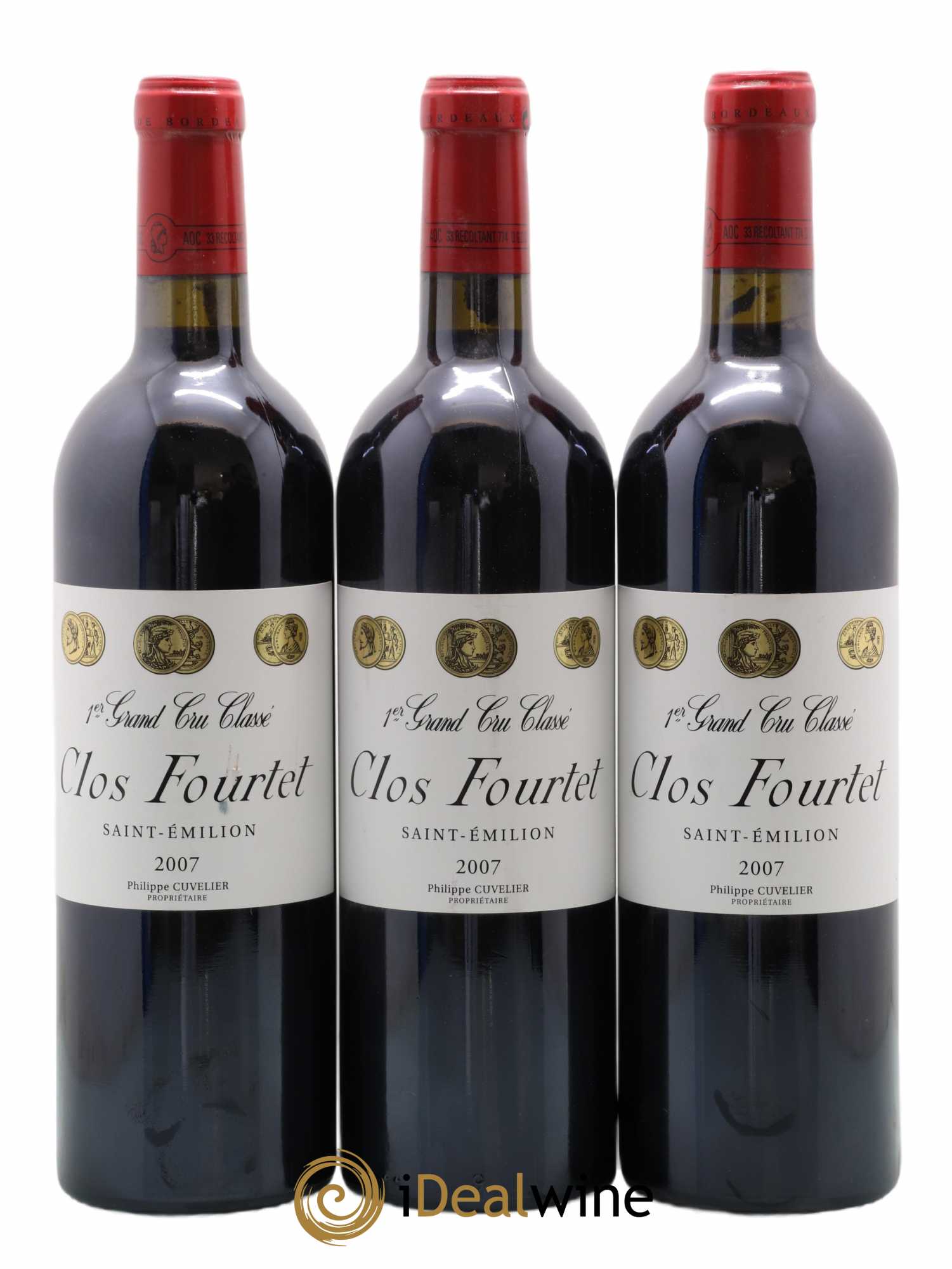 Clos Fourtet 1er Grand Cru Classé B 2007 - Lot de 3 bouteilles - 0