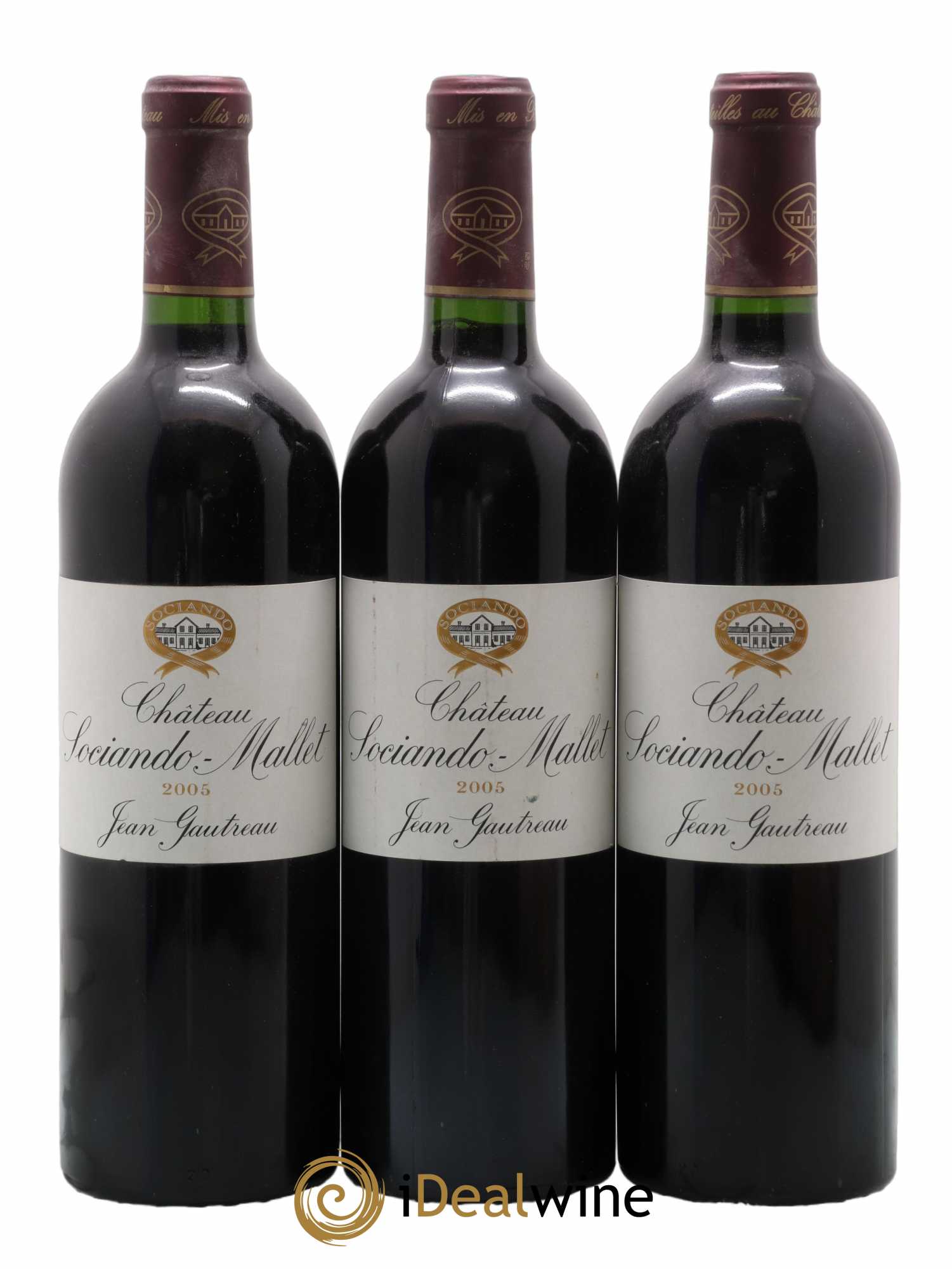 Château Sociando Mallet 2005 - Lot de 3 bouteilles - 0