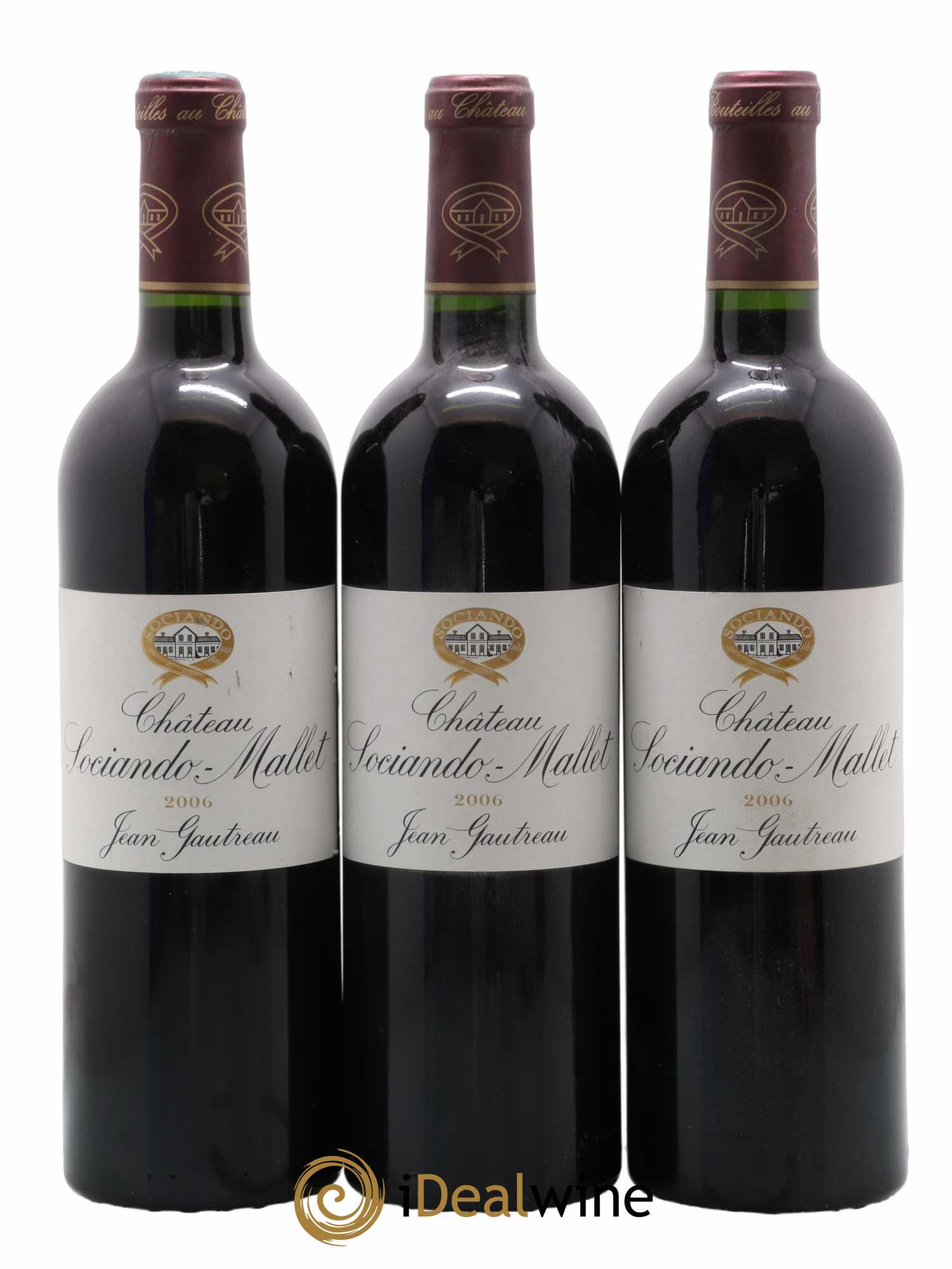 Château Sociando Mallet 2006 - Lot de 3 bouteilles - 0