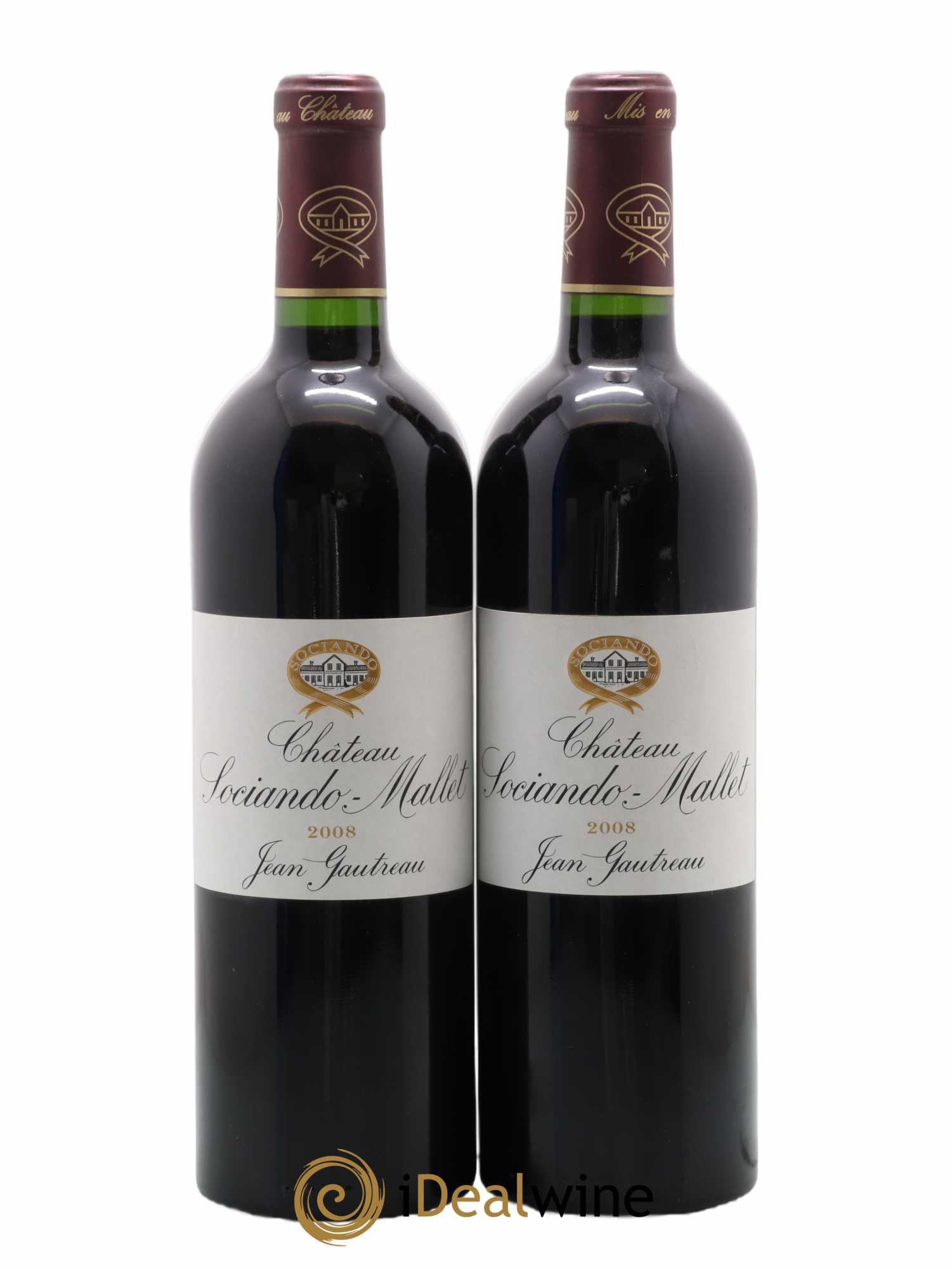 Château Sociando Mallet 2008 - Lot de 2 bouteilles - 0