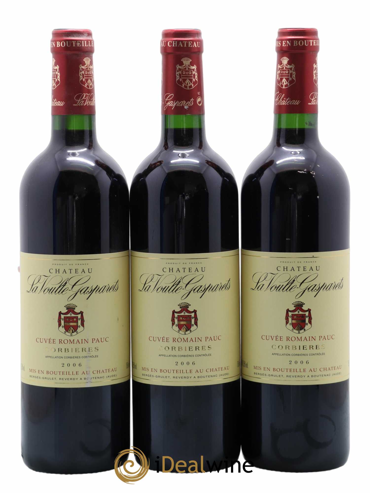 Corbières Boutenac La Voulte-Gasparets Cuvée Romain Pauc Patrick Reverdy 2006 - Lot de 3 bouteilles - 0