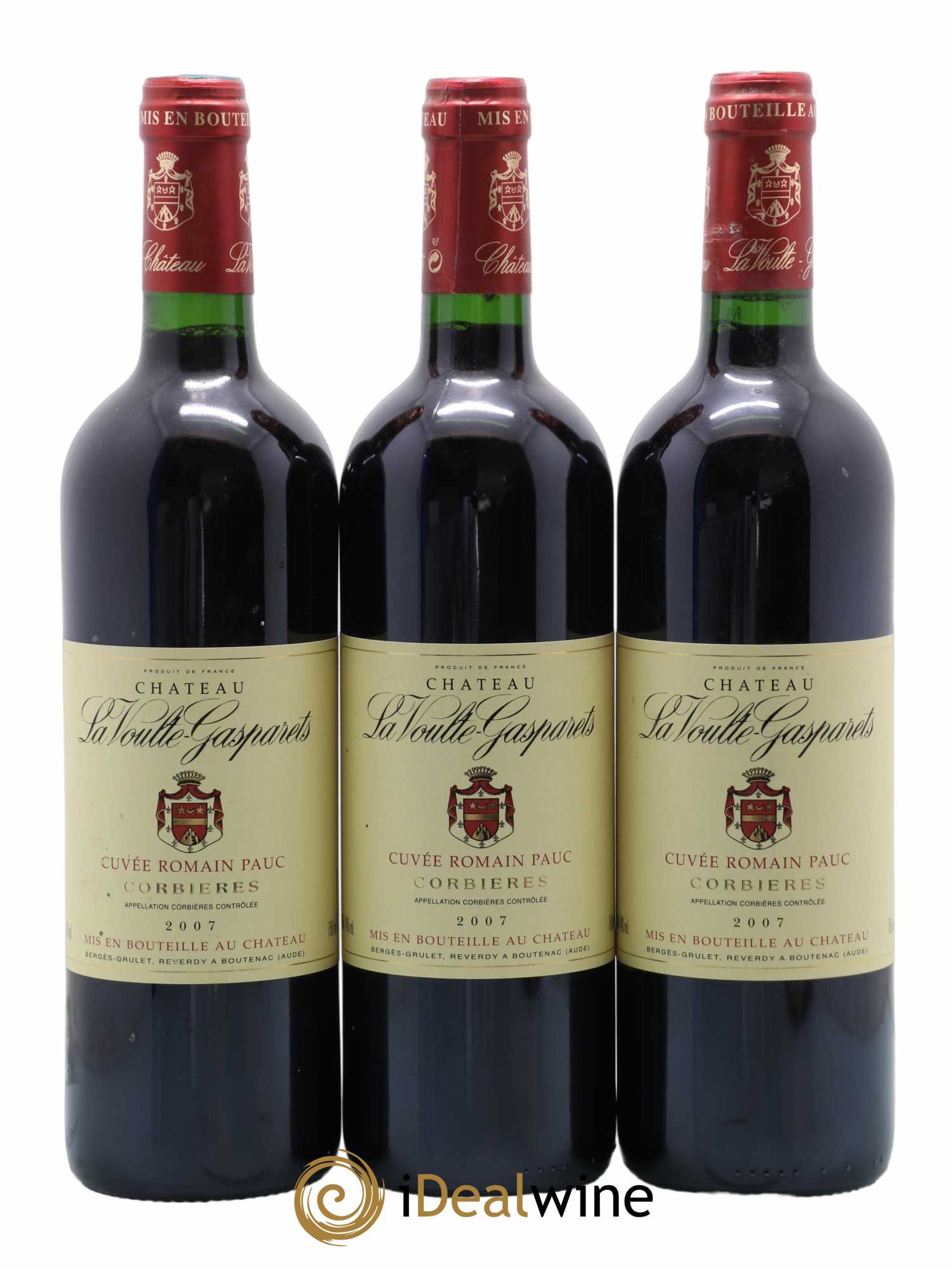 Corbières Boutenac La Voulte-Gasparets Cuvée Romain Pauc Patrick Reverdy 2007 - Lot de 3 bouteilles - 0