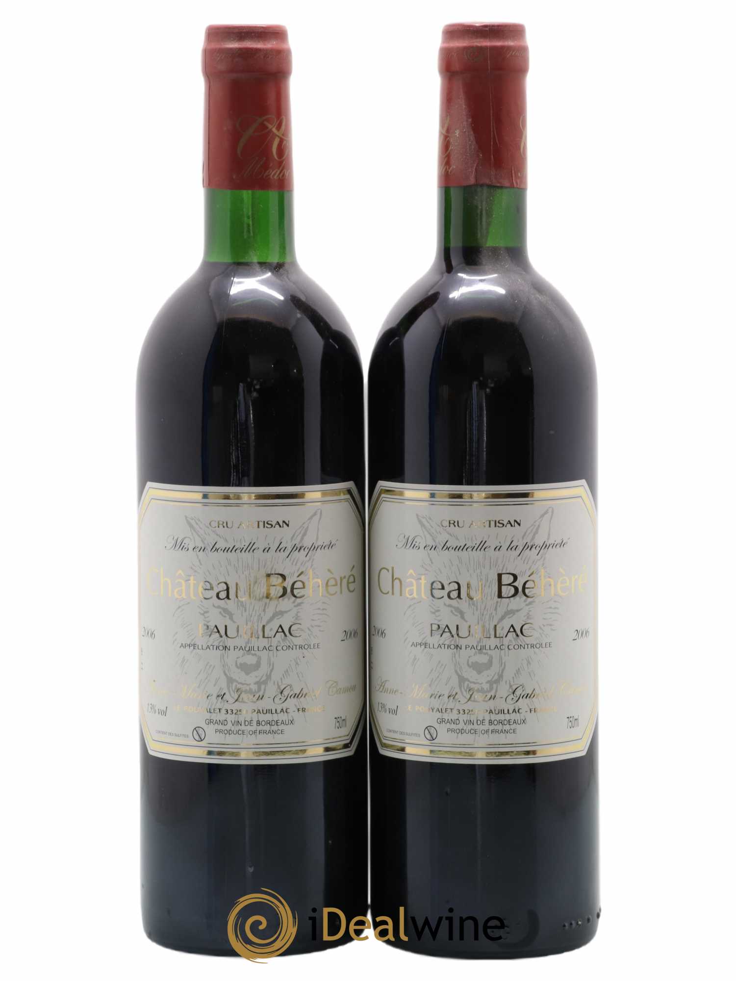 Pauillac Château Béhèré 2006 - Lot de 2 bouteilles - 0