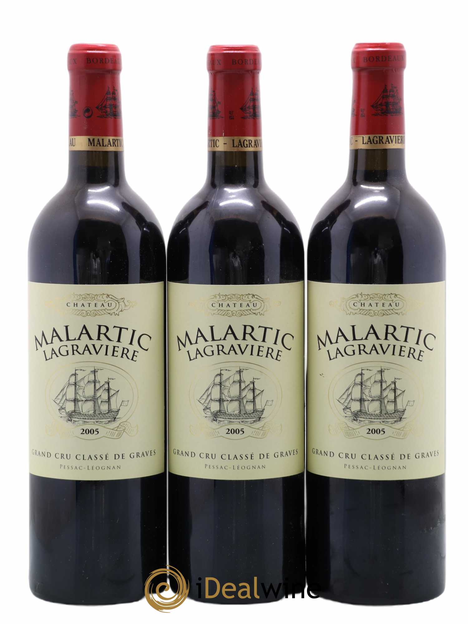 Château Malartic-Lagravière Cru Classé de Graves 2005 - Lot de 3 bouteilles - 0