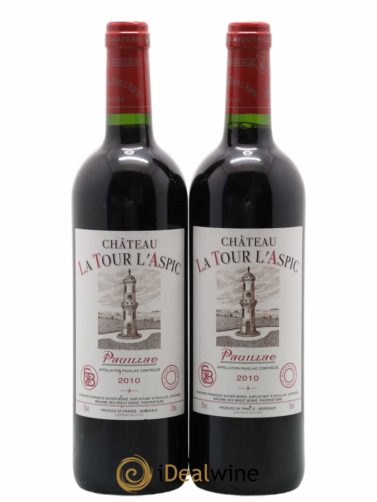 Pauillac La Tour l'Aspic 2010 - Lot de 2 bouteilles - 0