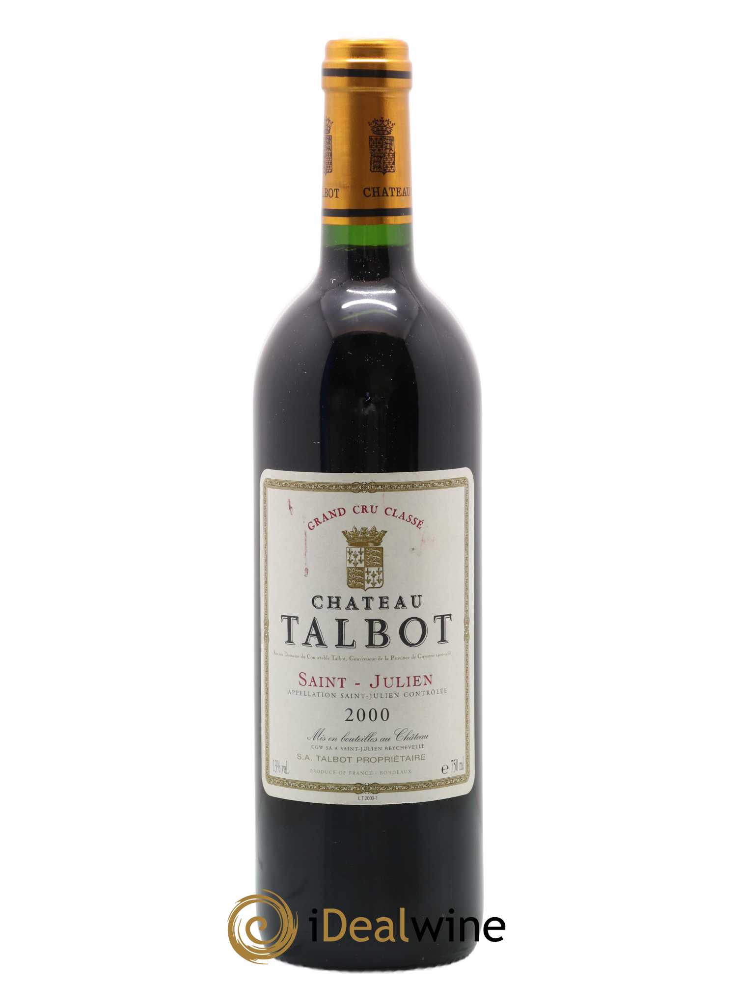 Château Talbot 4ème Grand Cru Classé 2000 - Lot de 1 bouteille - 0