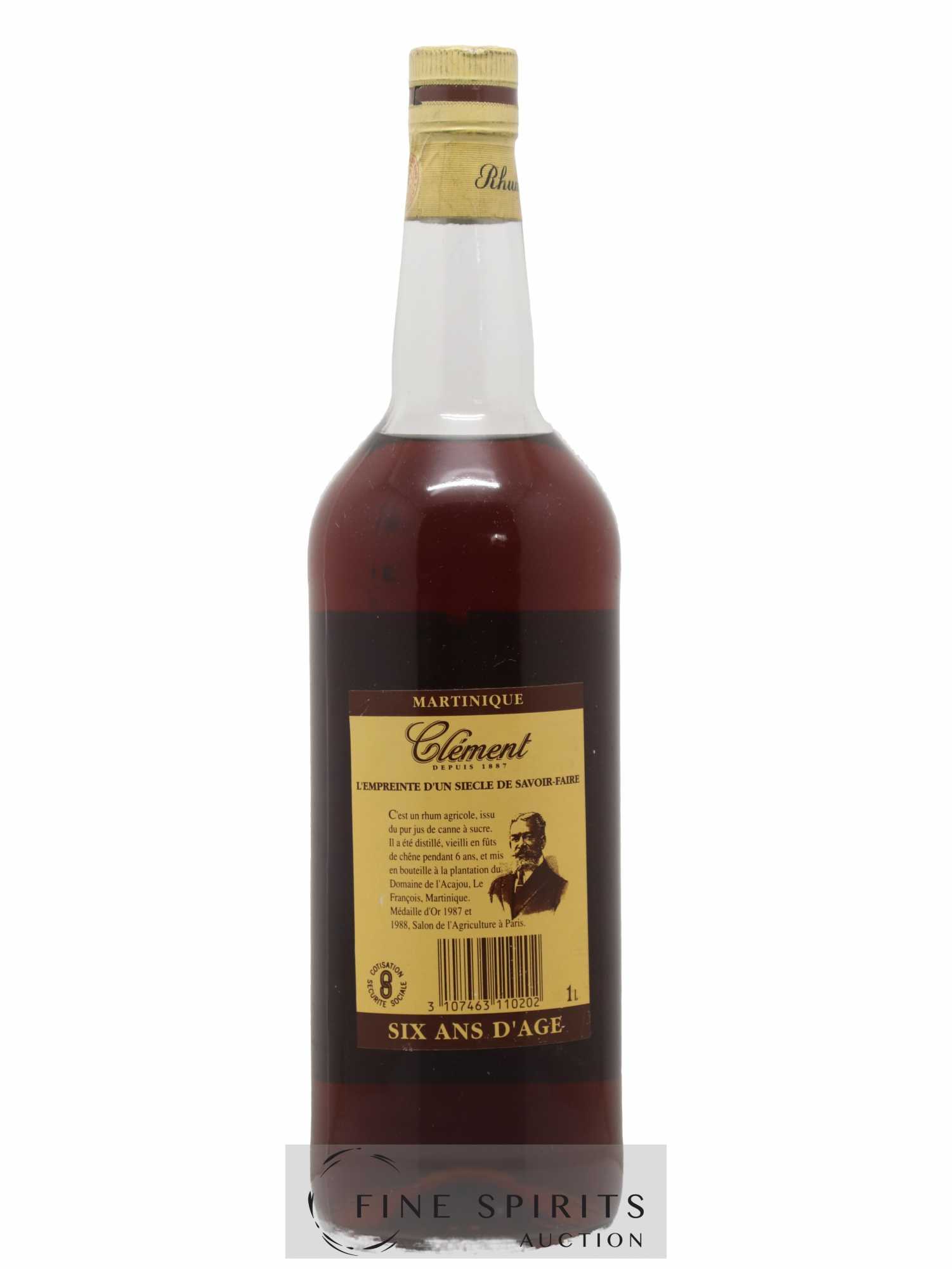 Clément 6 years Of. Domaine de l'Acajou Vieilli en fûts de Chêne (1L.) - Lot de 1 bouteille - 1