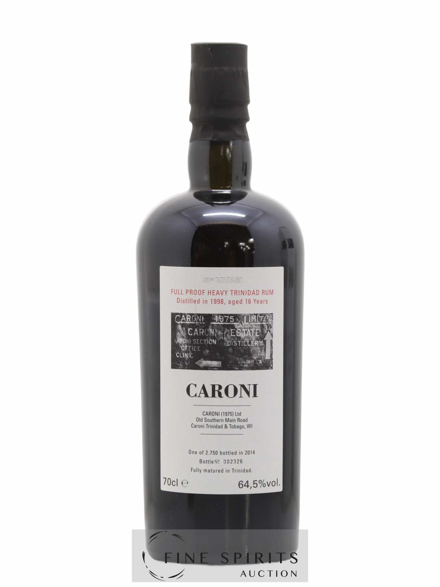 Caroni 16 years 1998 Velier Full Proof 32nd Release - One of 2750 - bottled 2014 - Lot de 1 bouteille - 1