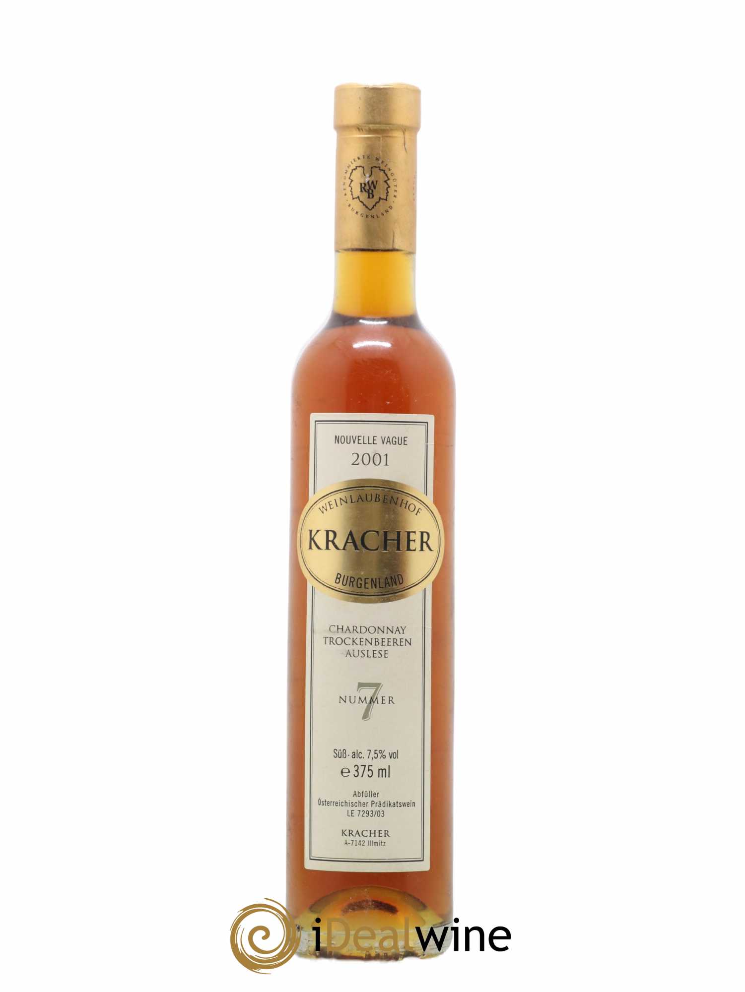 Autriche Kracher Nummer 7 Nouvelle Vague Chardonnay Trockenbeeren Auslese 2001 - Posten von 1 Demi-Flasche - 0