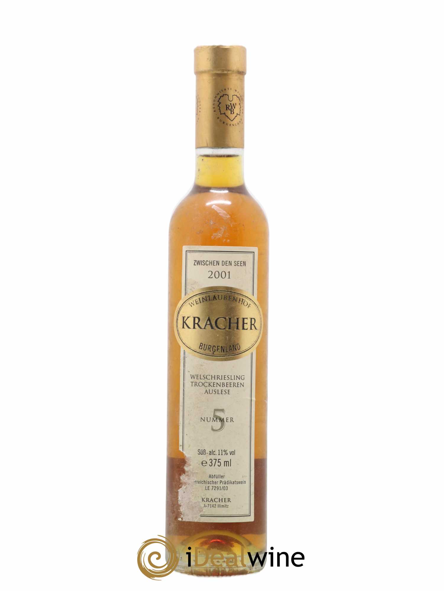 Autriche Kracher Nummer 5 Welschriesling Trockenbeeren Auslese 2001 - Posten von 1 Demi-Flasche - 0