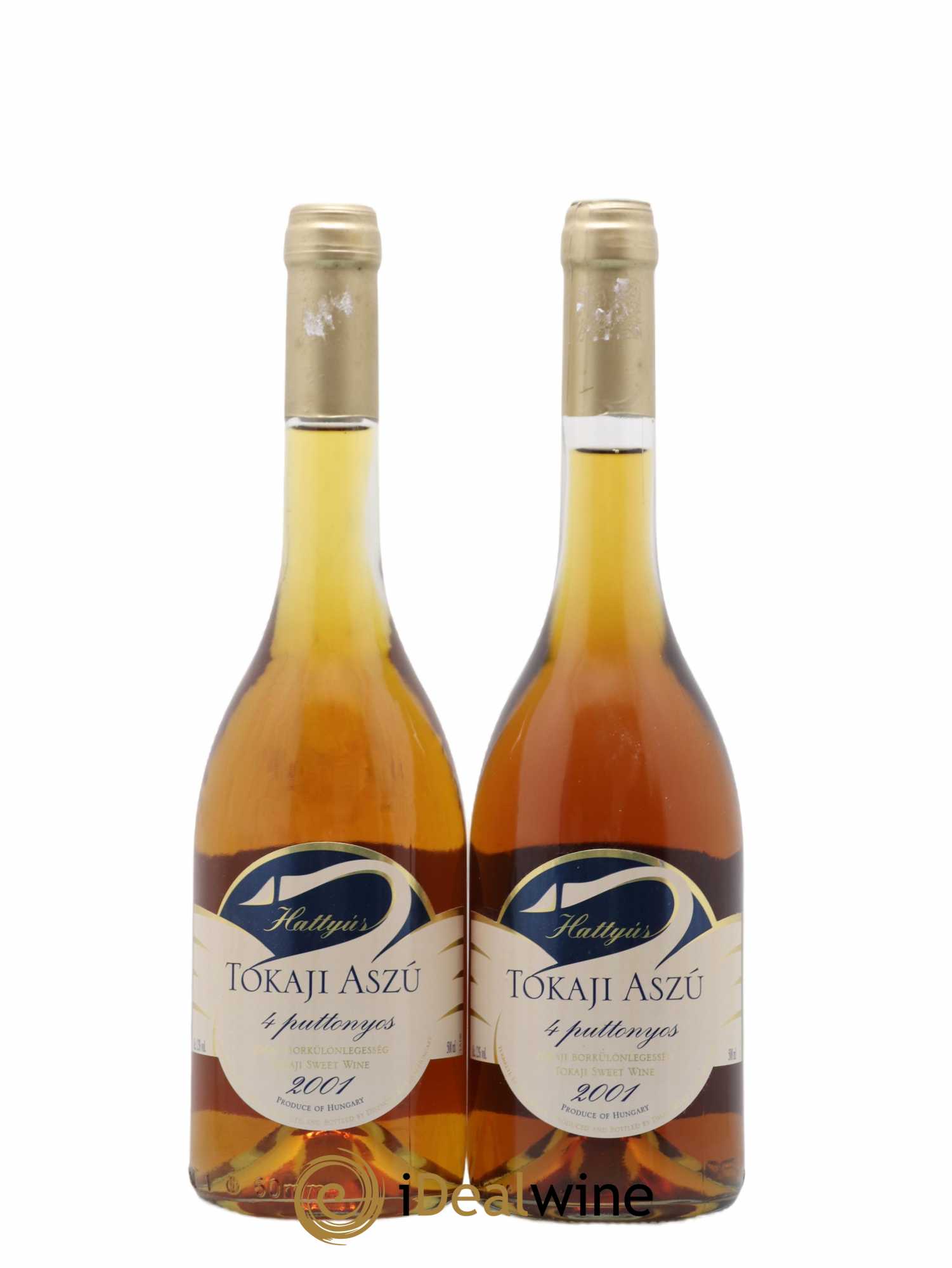 Tokaji Aszú 4 Puttonyos Hattyús 2001 - Lotto di 2 bottiglie - 0