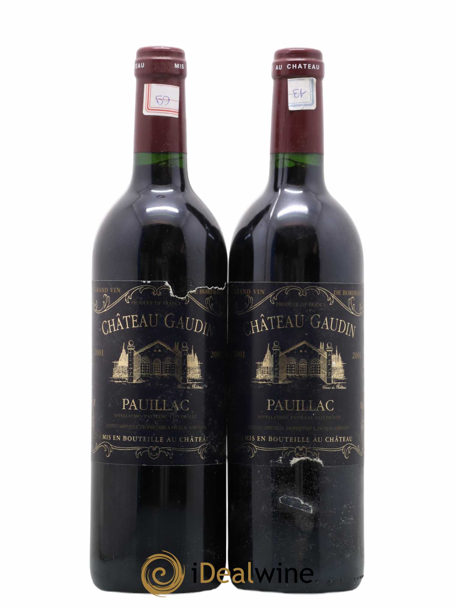 Château Gaudin 2001 - Lot de 2 bouteilles - 0
