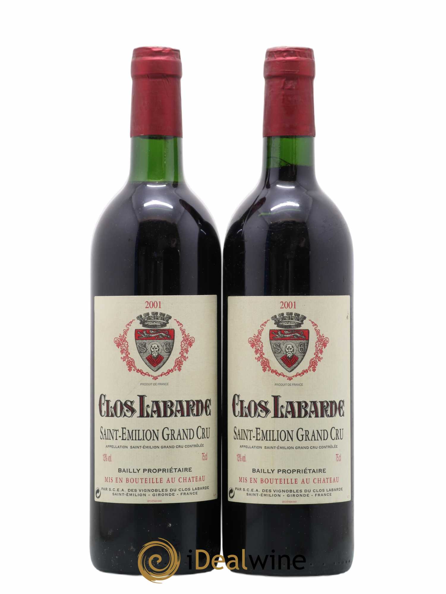 Saint-Émilion Grand Cru Clos Labarde 2001 - Lot de 2 bouteilles - 0
