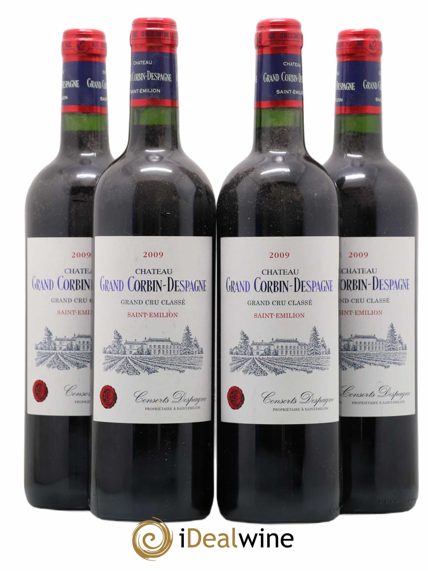 Château Grand Corbin Despagne Grand Cru Classé 2009 - Lot de 4 bouteilles - 0