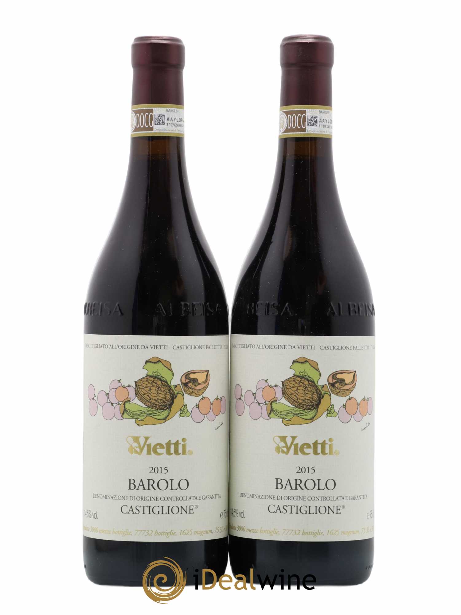 Barolo DOCG Castiglione Vietti 2015 - Lot de 2 bouteilles - 0