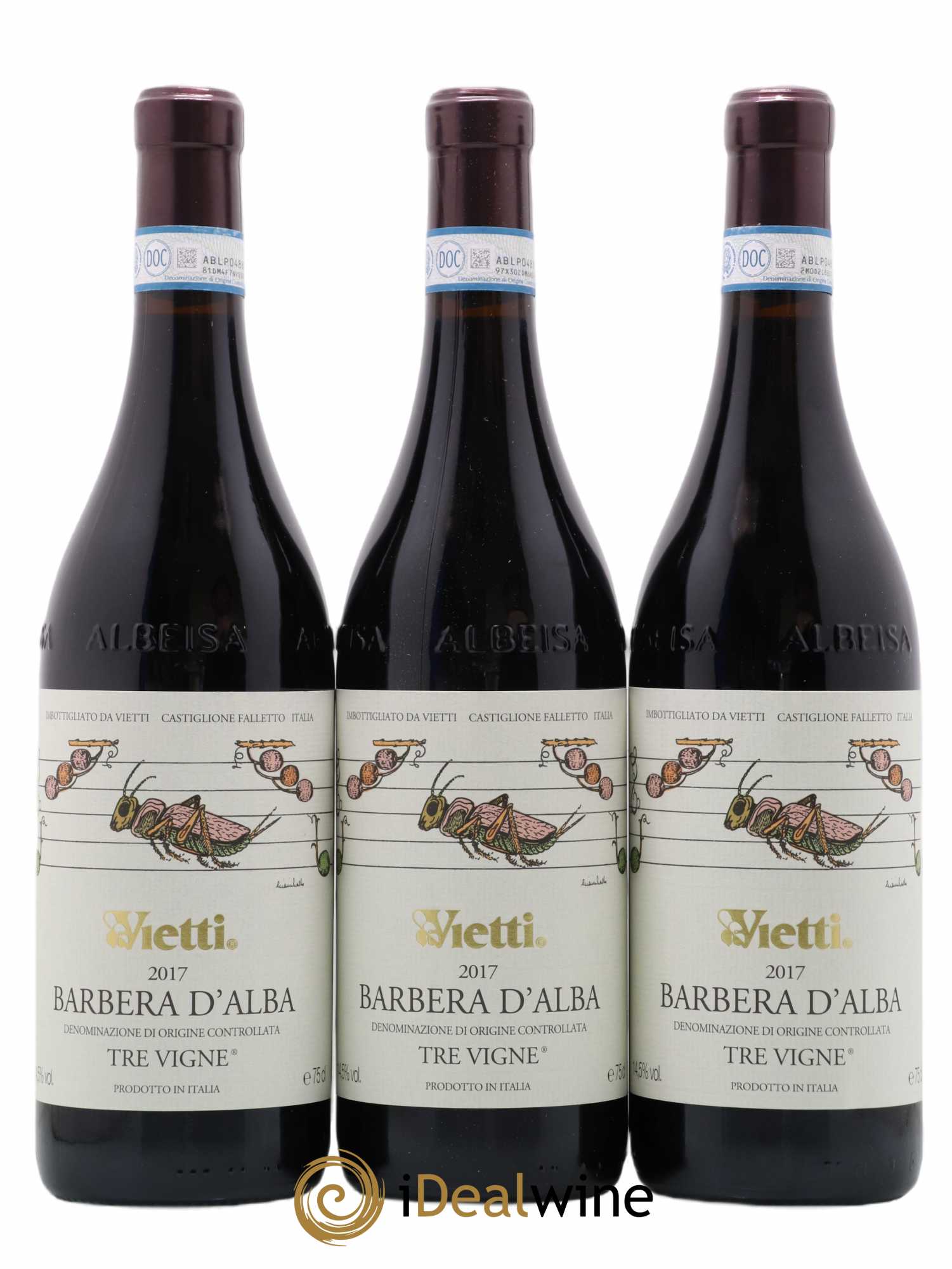Barbera d'Alba DOC Tre Vigne Vietti 2017 - Lot de 3 bouteilles - 0