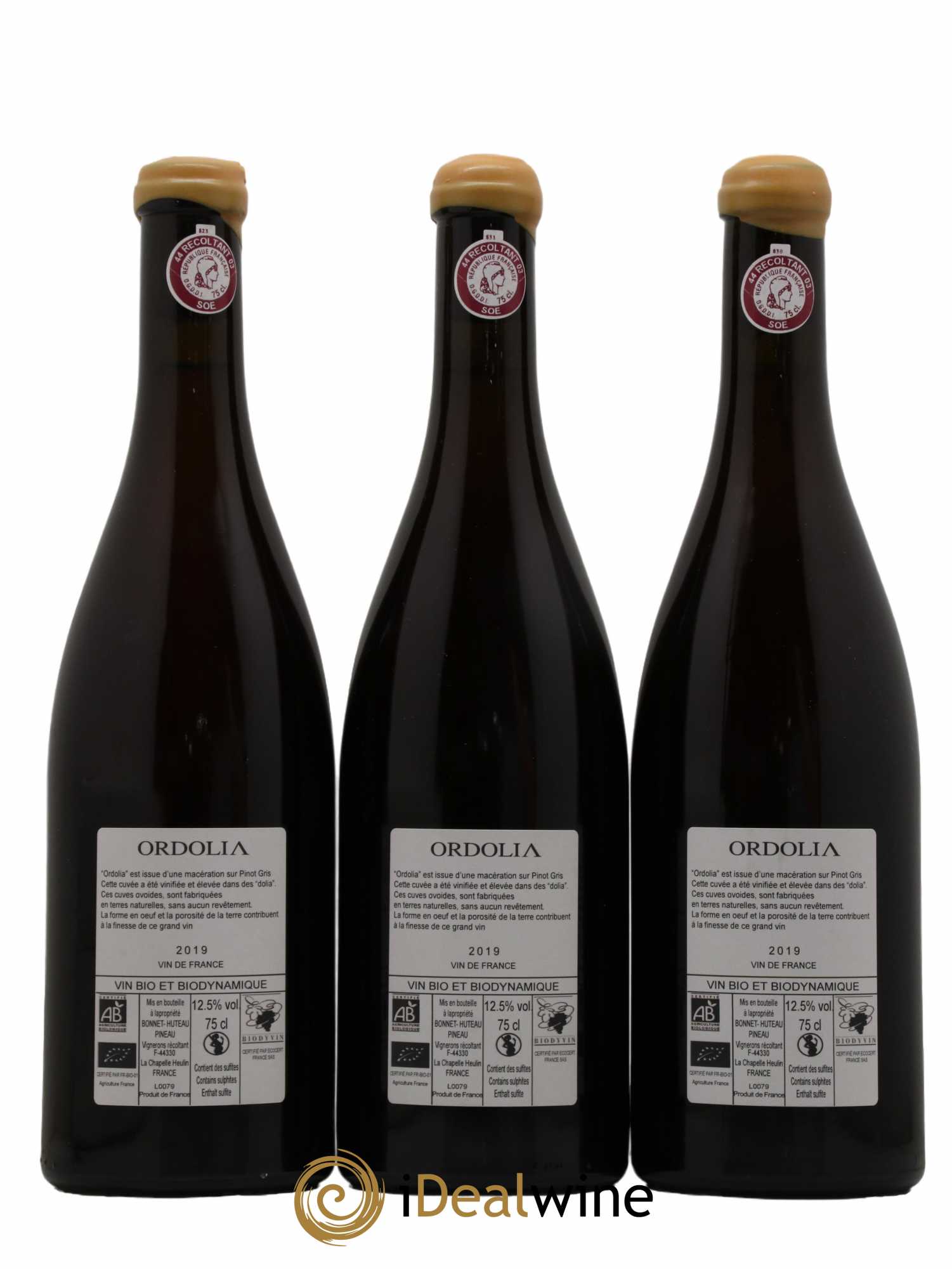 Vin de France Ordolia Bonnet-Huteau 2019 - Lot de 3 bouteilles - 1