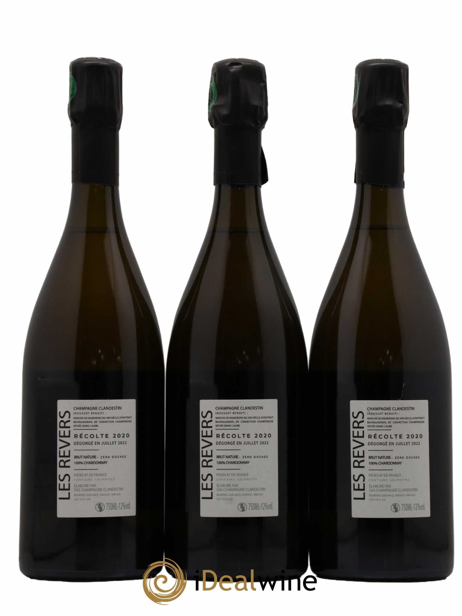Les Revers Brut Nature Clandestin 2020 - Lot of 3 bottles - 1