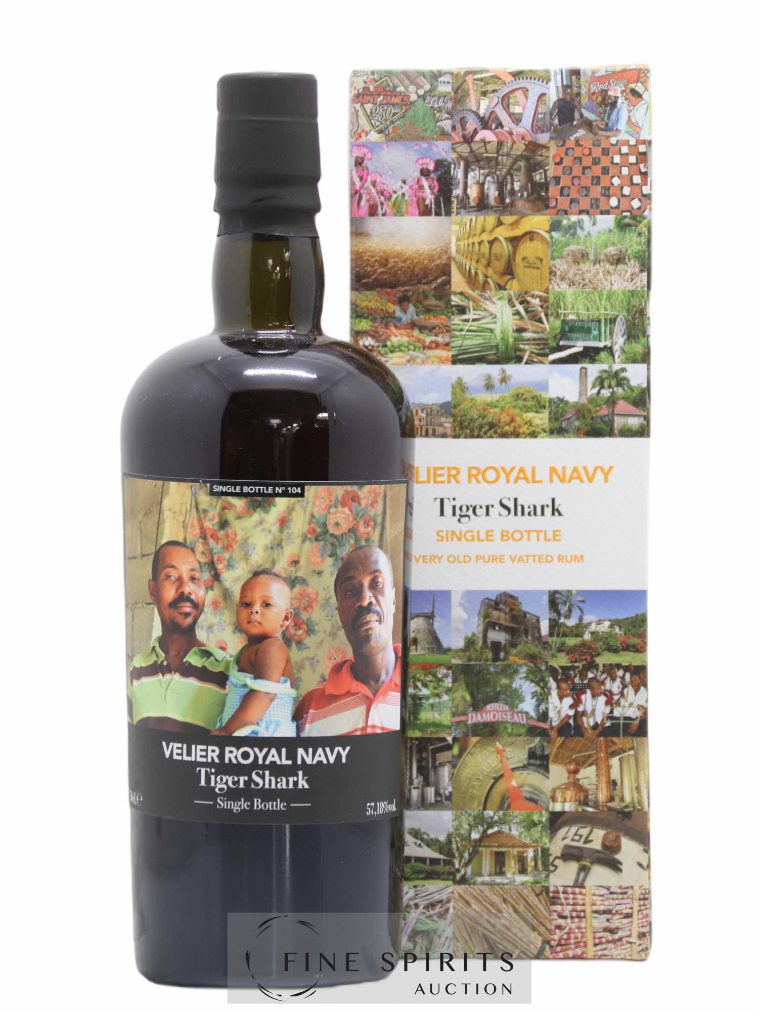 Velier Royal Navy Of. Tiger Shark - Single Bottle - First Release N°104 (sans prix de réserve) - Posten von 1 Flasche - 0