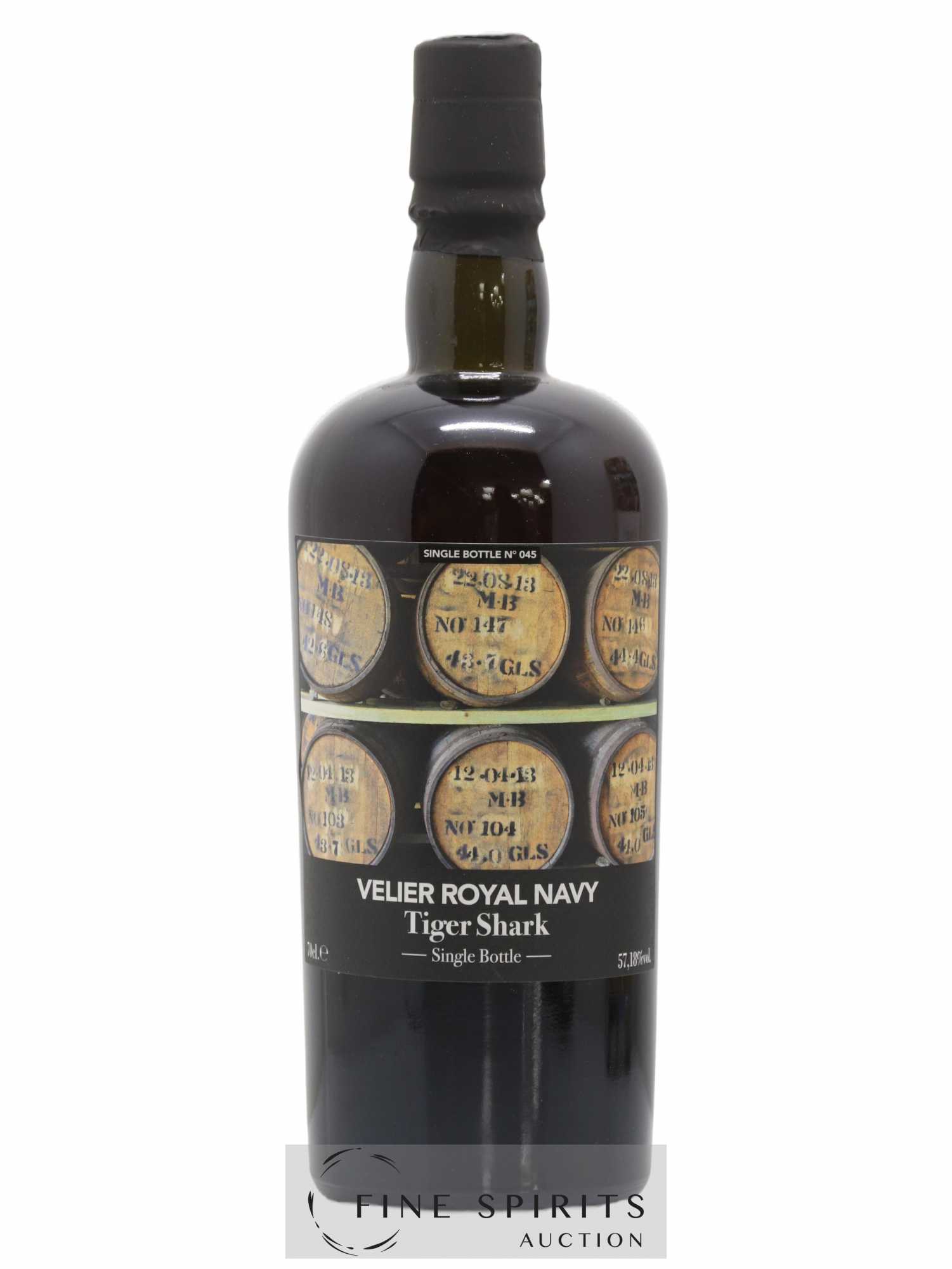 Velier Royal Navy Of. Tiger Shark - Single Bottle - First Release N°045 (sans prix de réserve) - Posten von 1 Flasche - 1