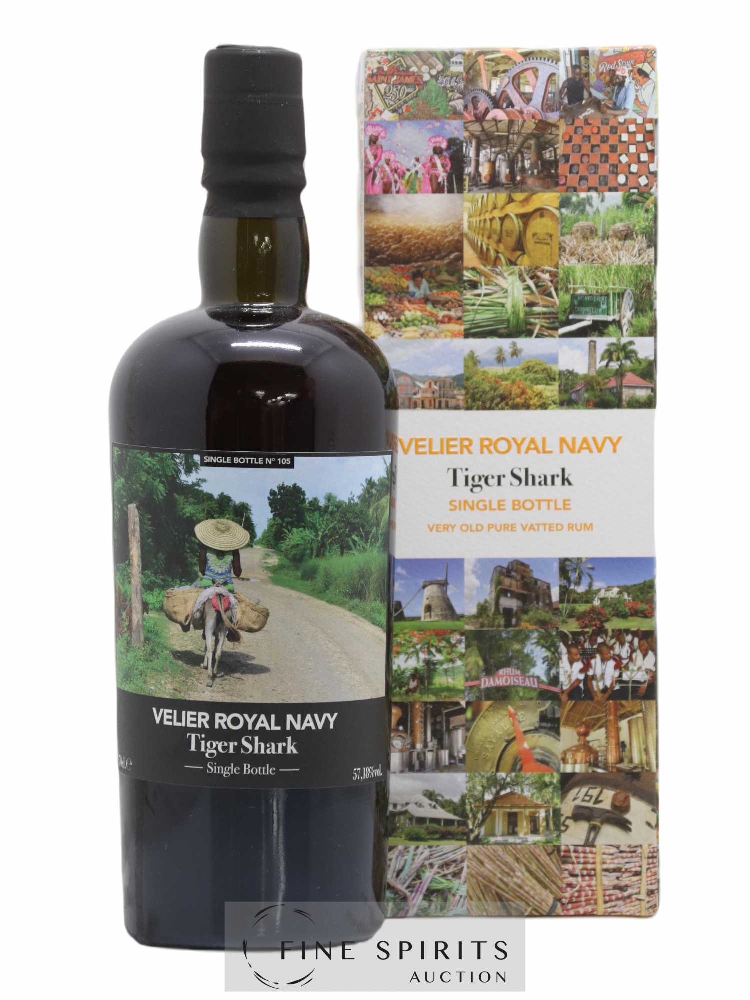 Velier Royal Navy Of. Tiger Shark - Single Bottle - First Release N°105 (sans prix de réserve) - Posten von 1 Flasche - 0