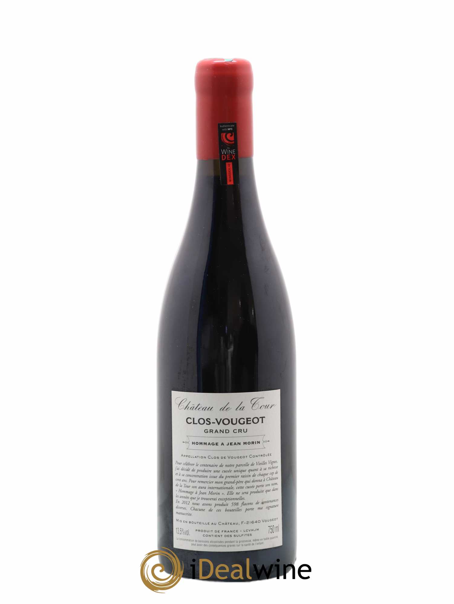 Clos de Vougeot Grand Cru Hommage à Jean Morin Château de La Tour 2012 - Lot de 1 bouteille - 1
