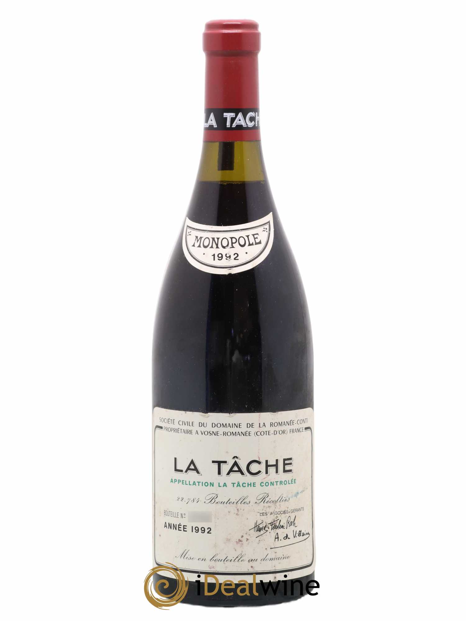 La Tâche Grand Cru Domaine de la Romanée-Conti 1992 - Lot de 1 bouteille - 0