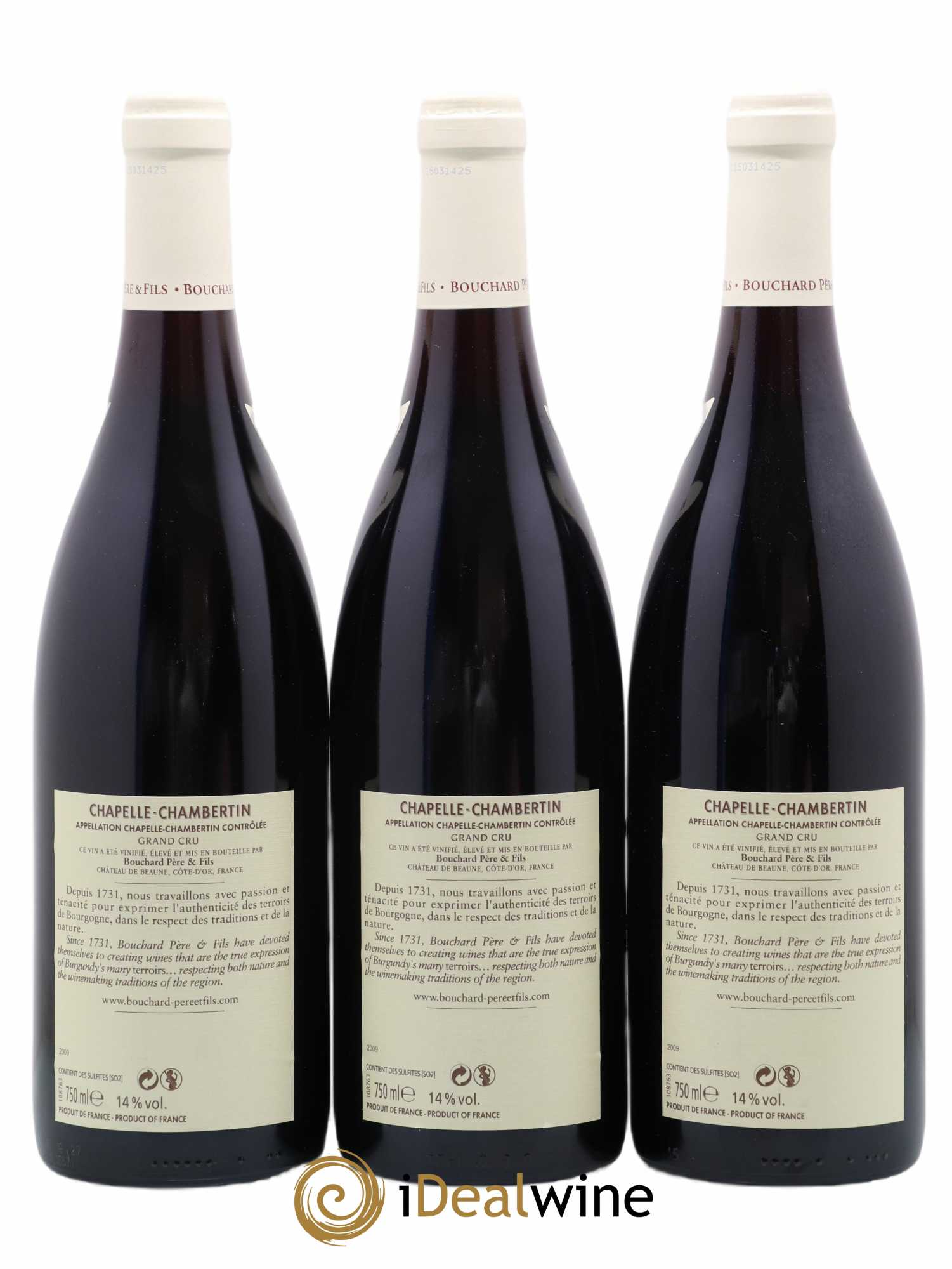 Chapelle-Chambertin Grand Cru Bouchard Père & Fils 2009 - Lot of 3 bottles - 1