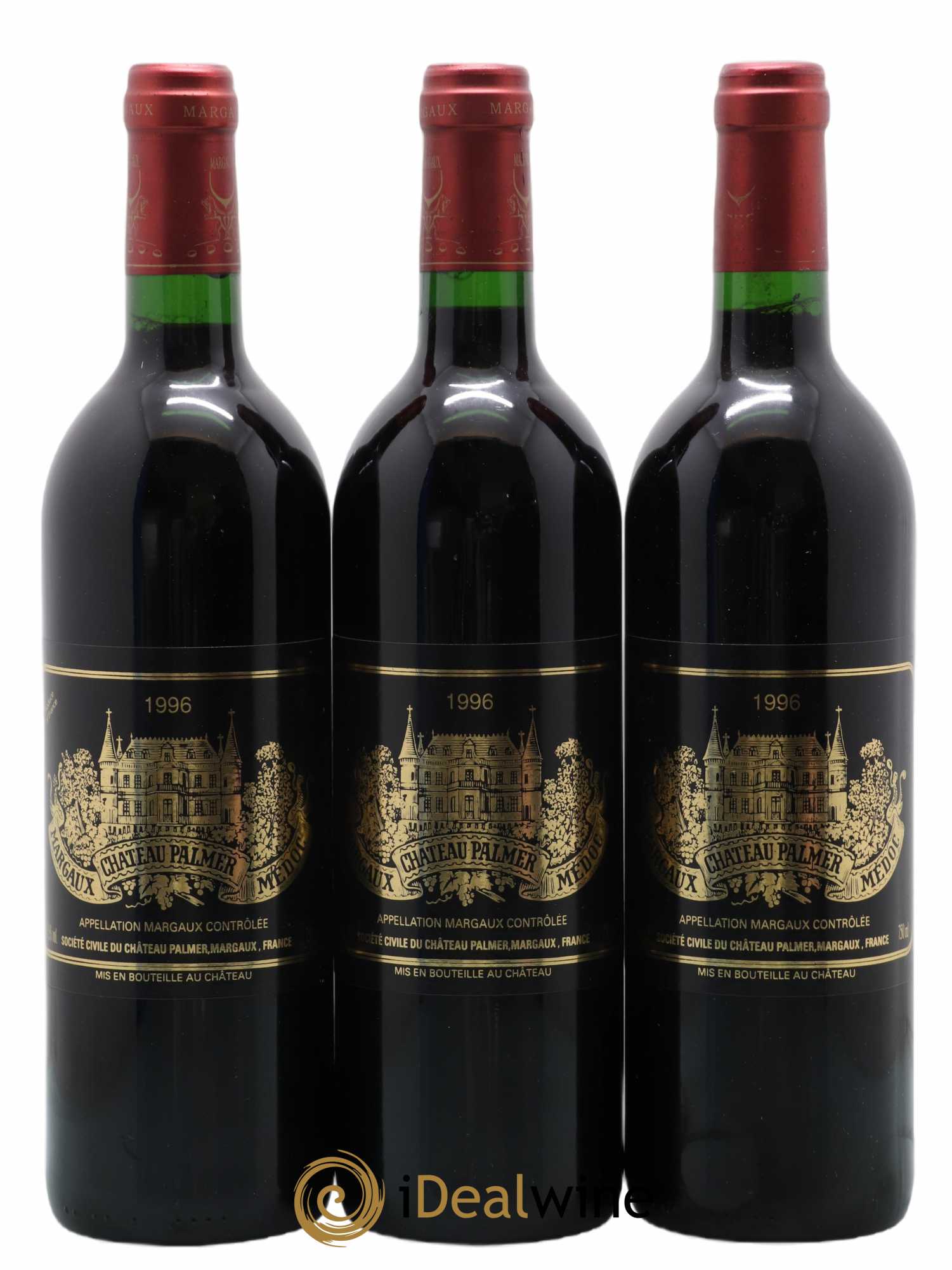 Château Palmer 3ème Grand Cru Classé 1996 - Lot of 3 bottles - 0