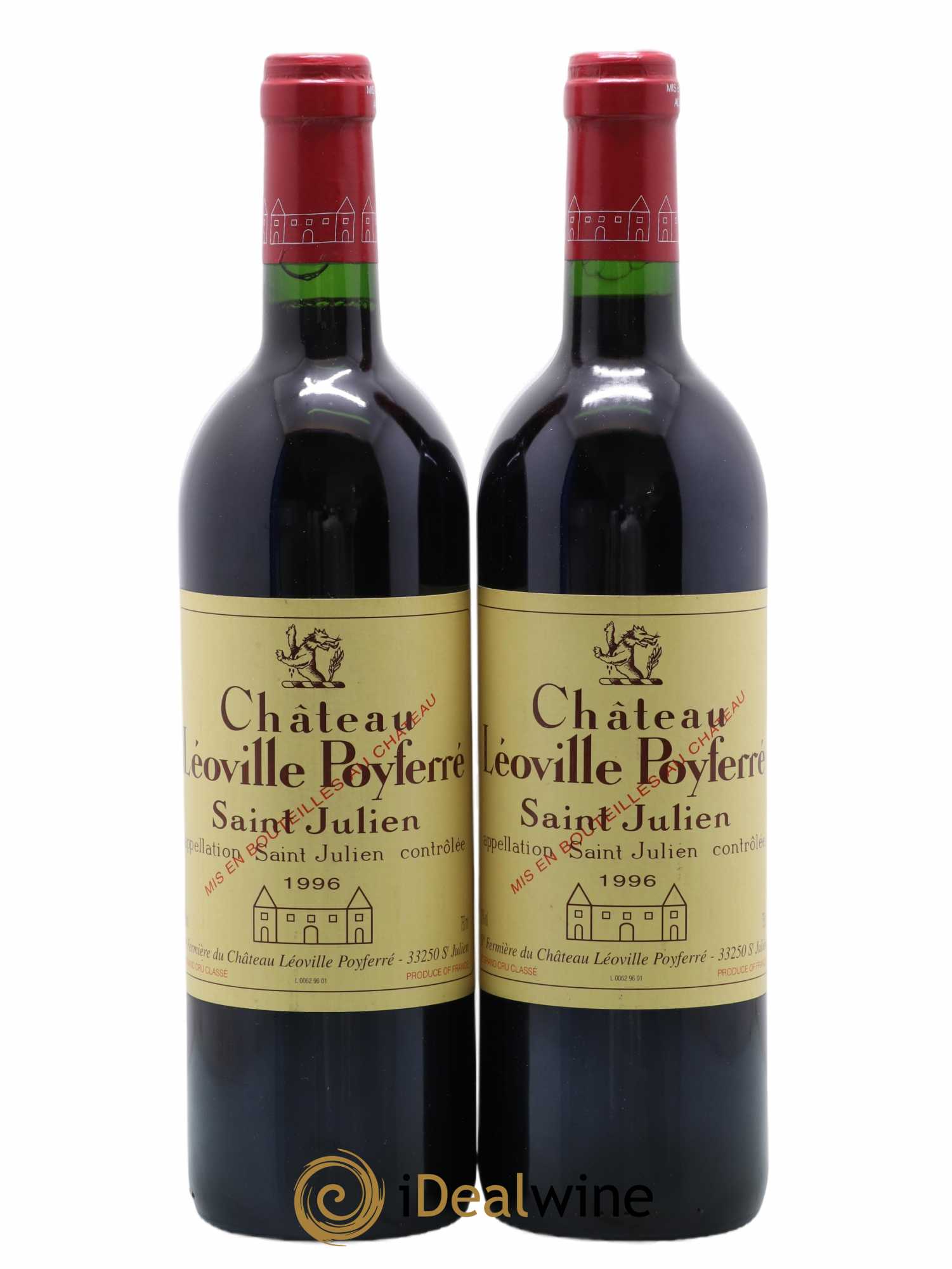 Château Léoville Poyferré 2ème Grand Cru Classé 1996 - Lot de 2 bouteilles - 0