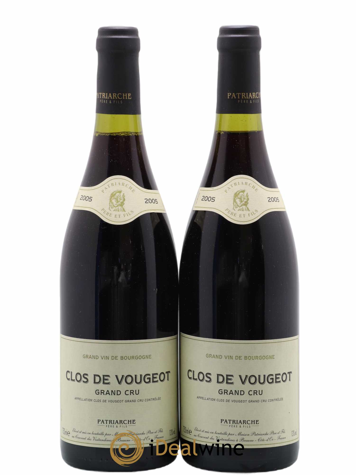 Clos de Vougeot Grand Cru Domaine Patriache 2005 - Lot de 2 bouteilles - 0