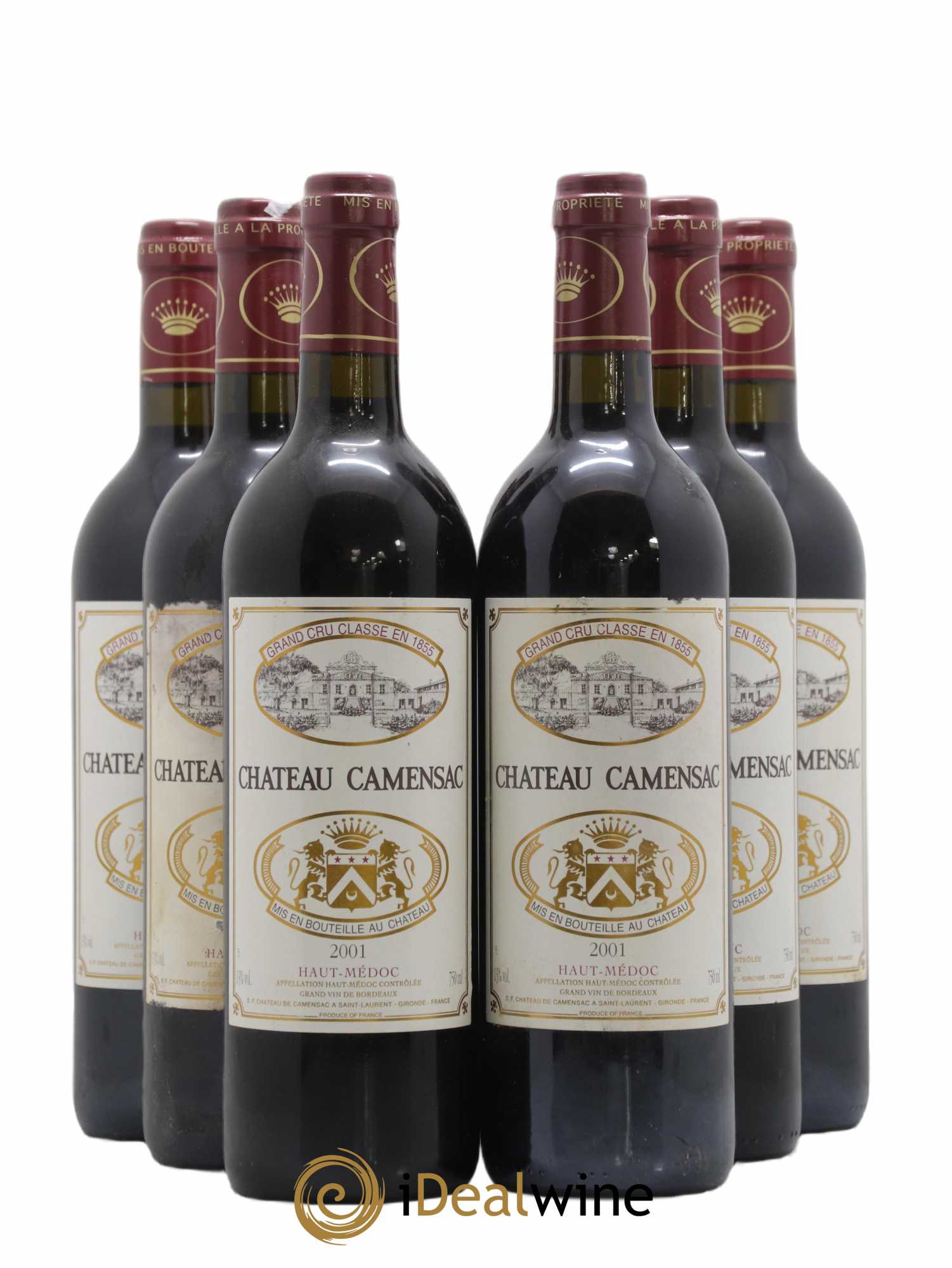Château Camensac 5ème Grand Cru Classé 2001 - Lot de 6 bouteilles - 0