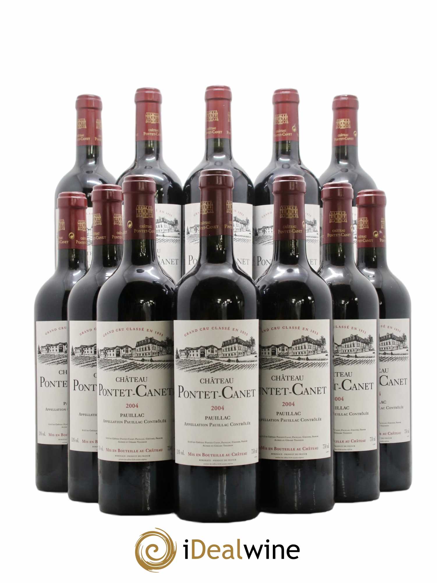 Château Pontet Canet 5ème Grand Cru Classé 2004 - Lot de 12 bouteilles - 0