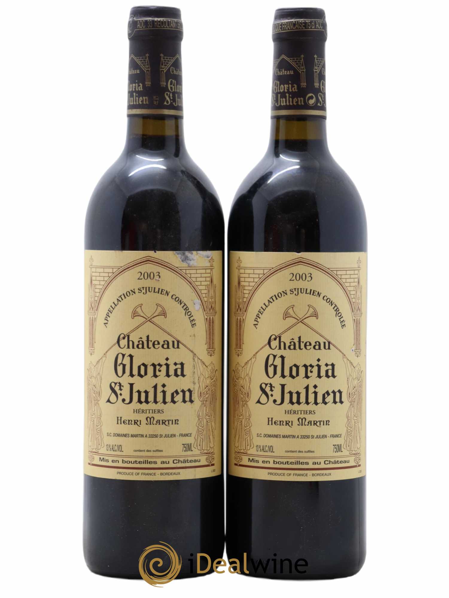 Château Gloria 2003 - Lot de 2 bouteilles - 0