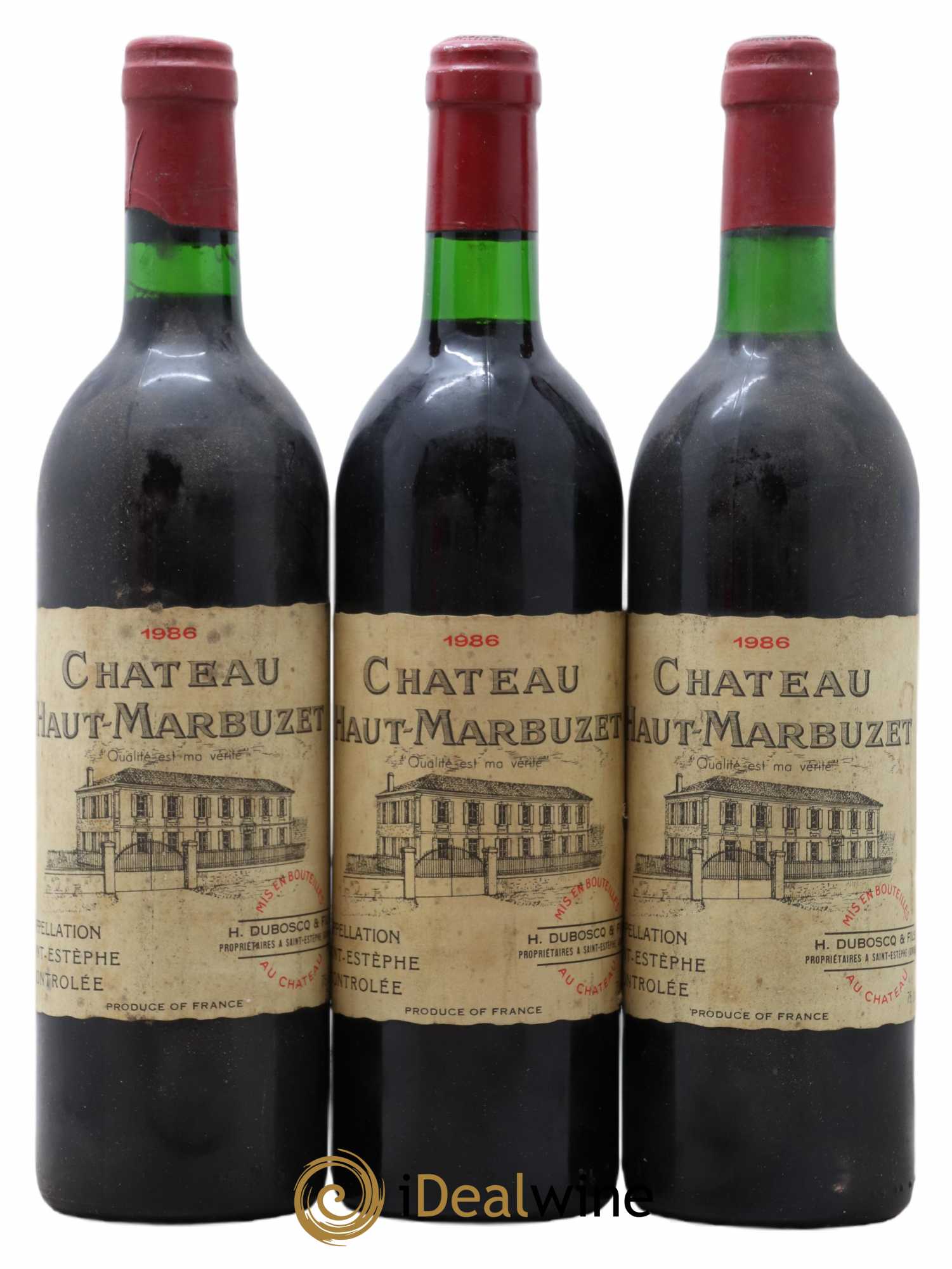 Château Haut Marbuzet 1986 - Lot of 3 bottles - 0
