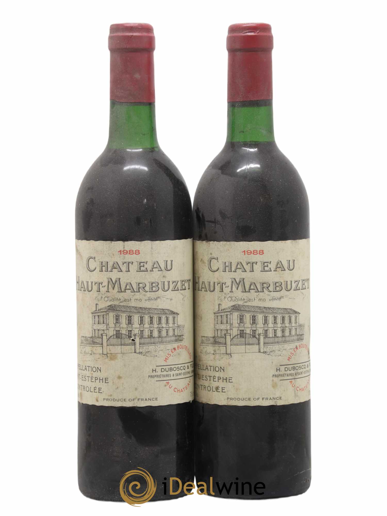Château Haut Marbuzet 1988 - Lot de 2 bouteilles - 0