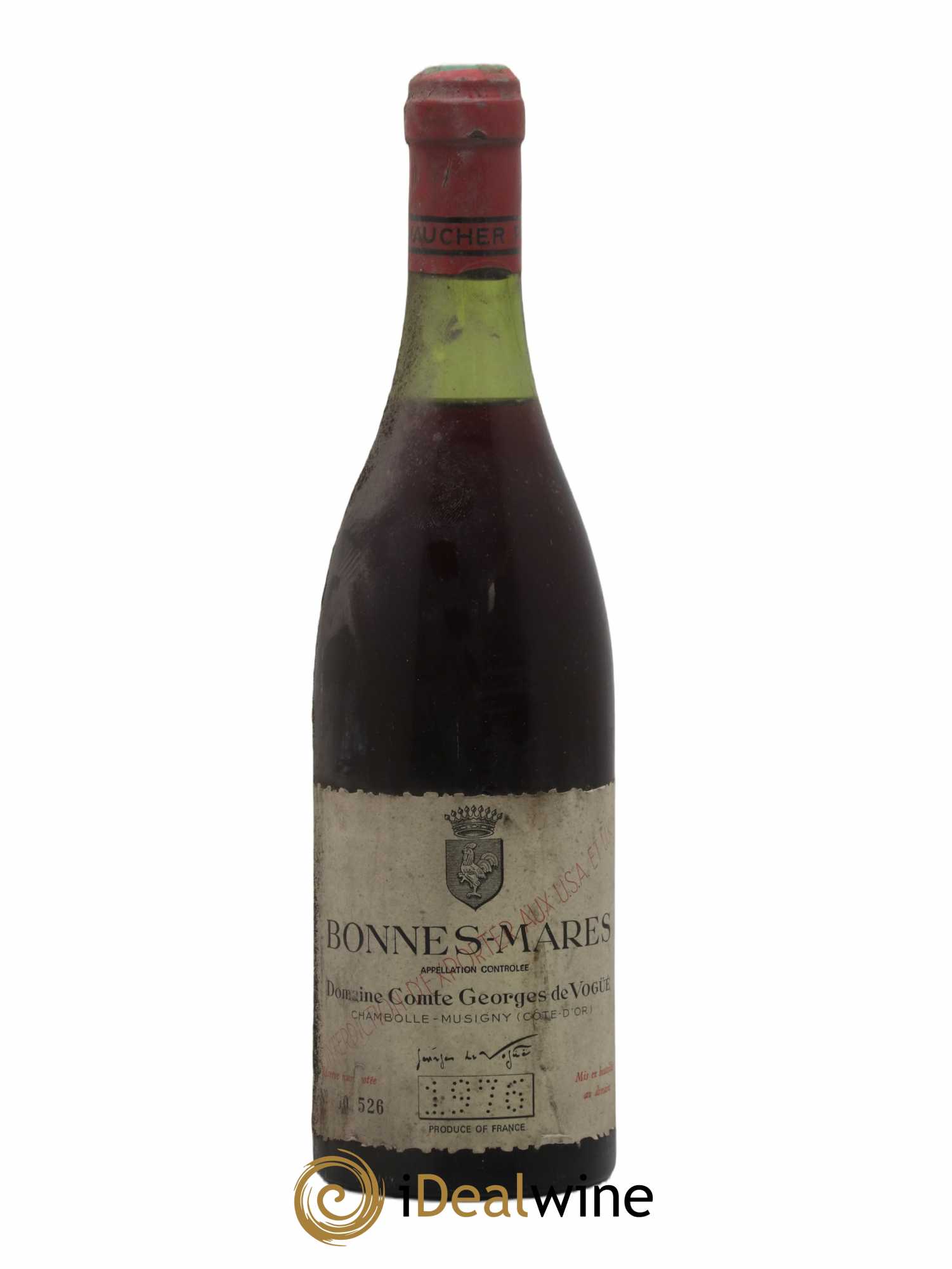 Bonnes-Mares Grand Cru Comte Georges de Vogüé 1976 - Lot de 1 bouteille - 0