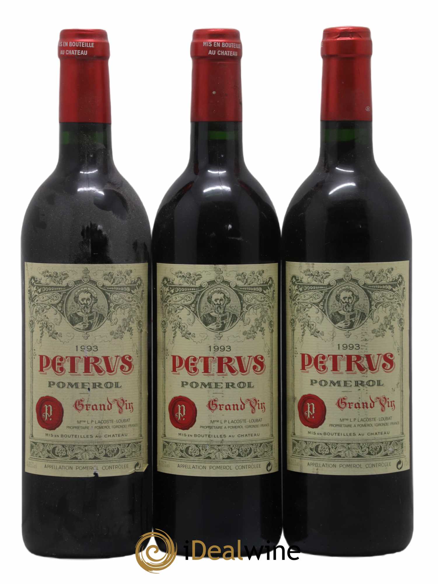 Petrus 1993 - Lot de 3 bouteilles - 0