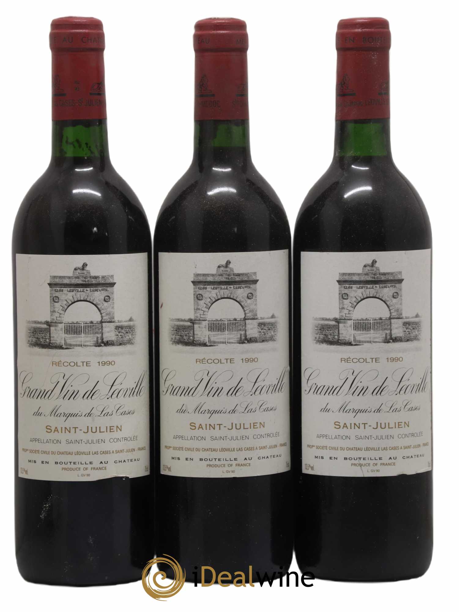 Château Léoville Las Cases 2ème Grand Cru Classé 1990 - Lot de 3 bouteilles - 0