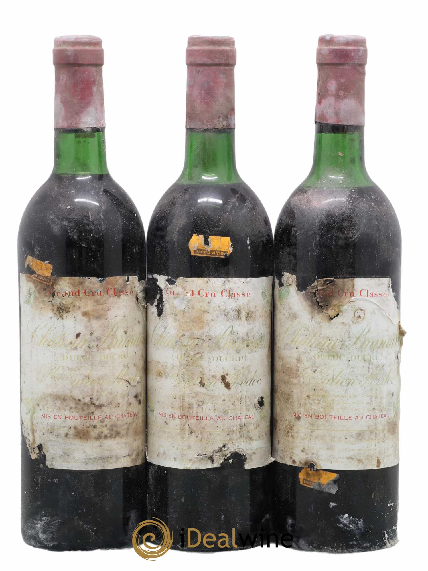 Château Branaire Ducru 4ème Grand Cru Classé 1975 - Lot de 3 bouteilles - 0