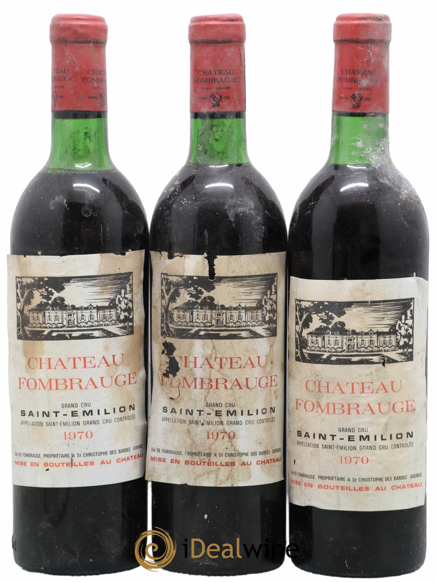 Château Fombrauge Grand Cru Classé 1970 - Lot de 3 bouteilles - 0