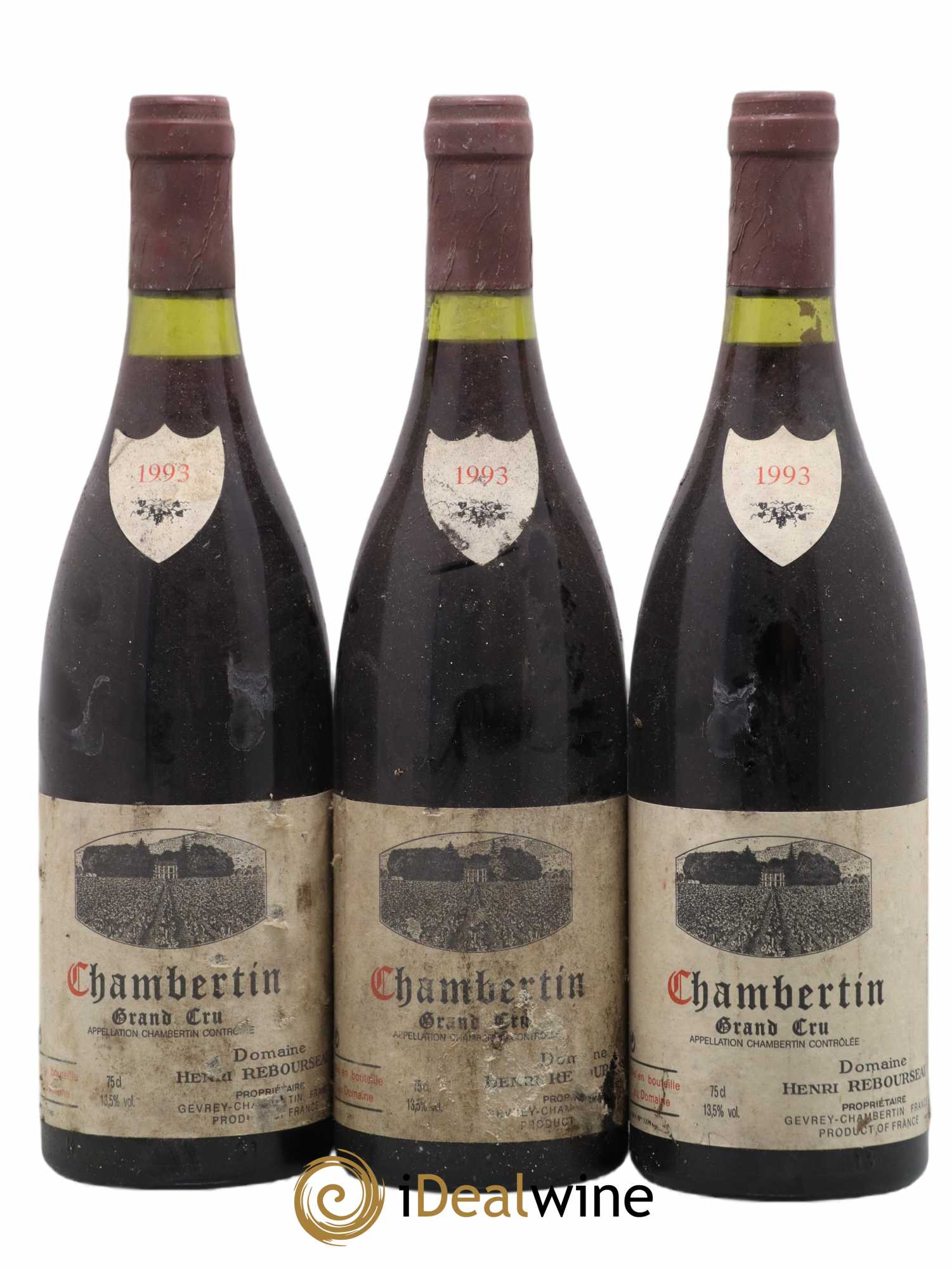 Chambertin Grand Cru Henri Rebourseau 1993 - Lot de 3 bouteilles - 0