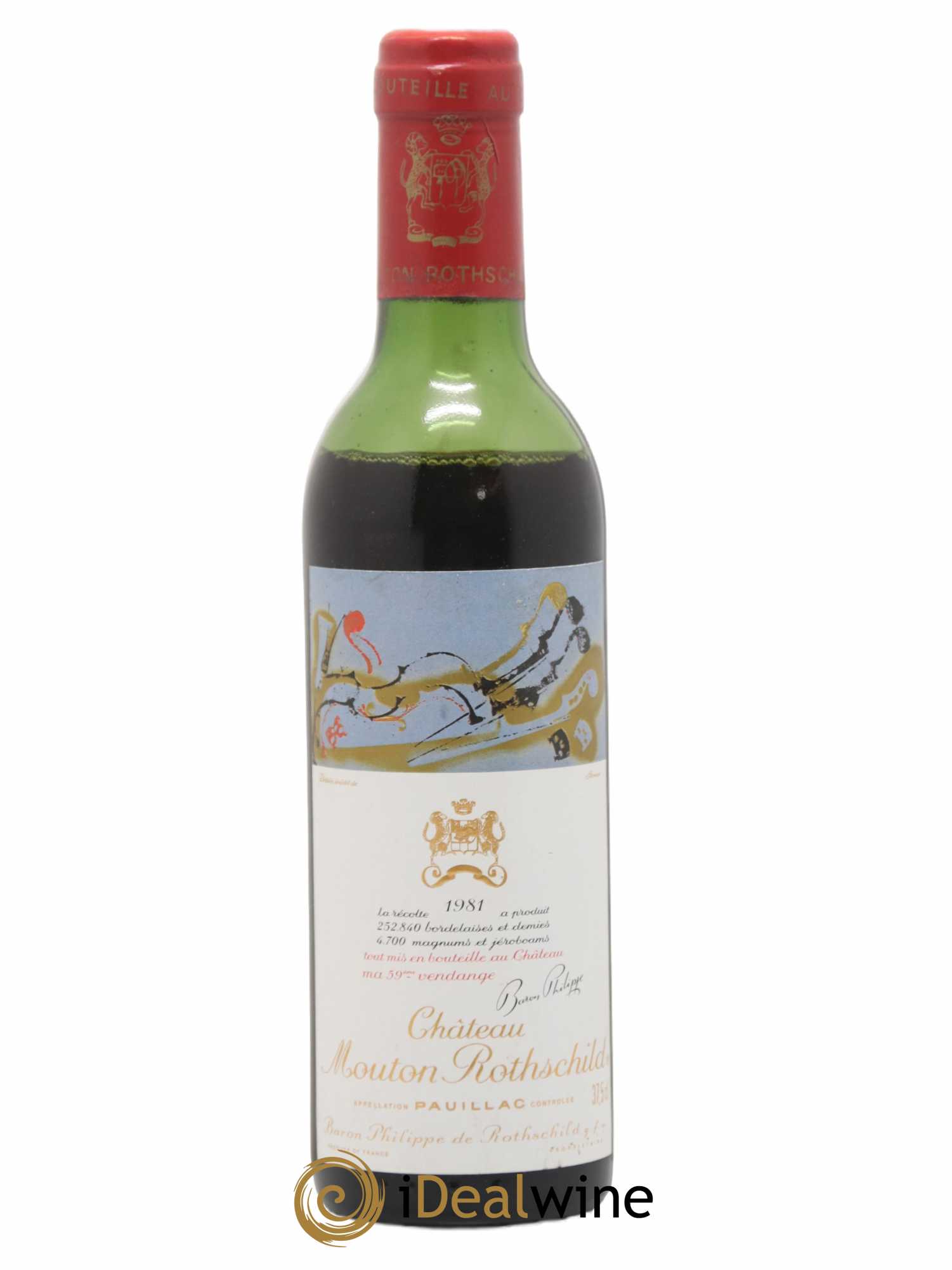 Château Mouton Rothschild 1er Grand Cru Classé 1981 - Lot de 1 demi bouteille - 0