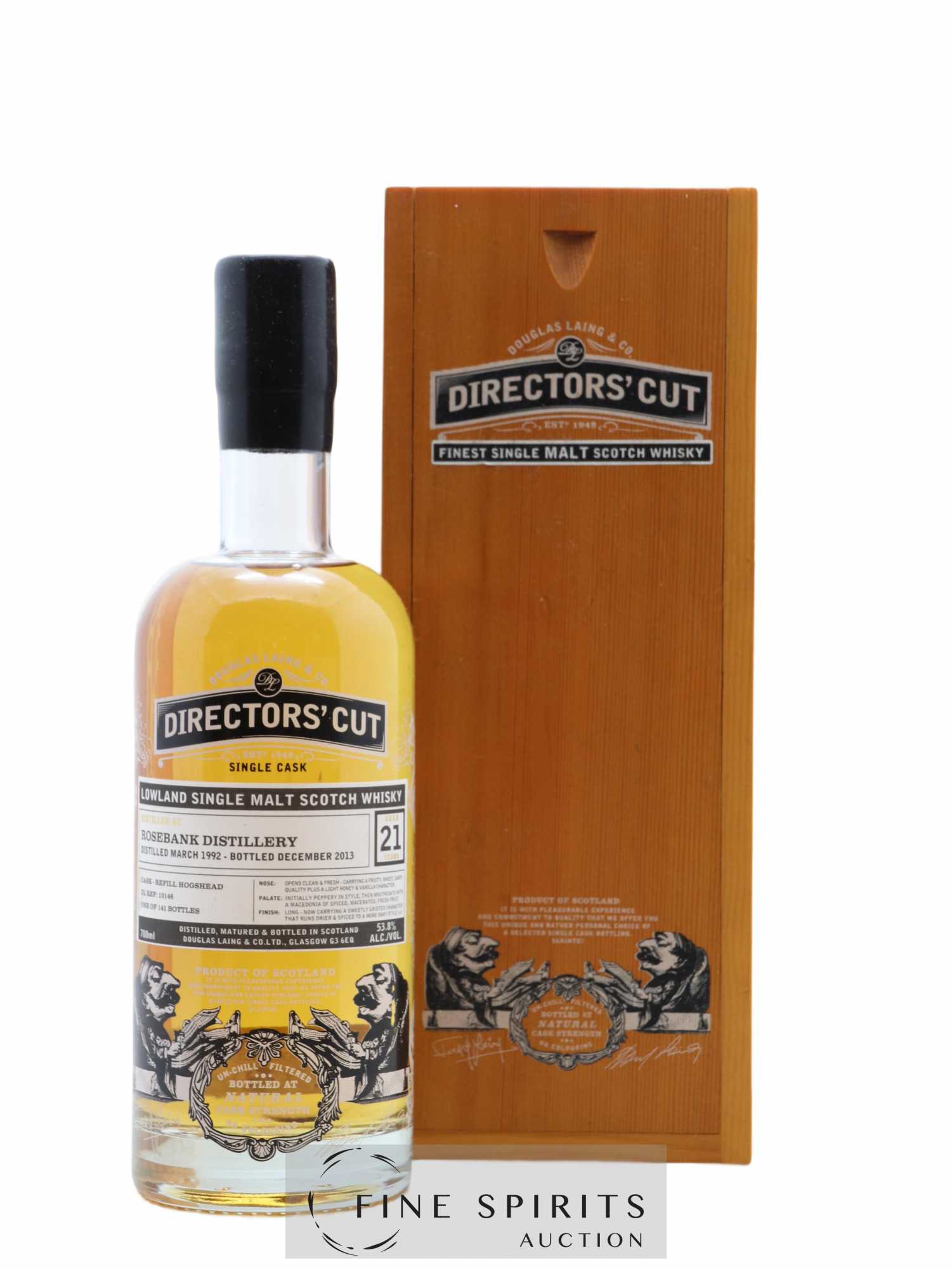 Rosebank 21 years 1992 Douglas Laing Director's Cut Refill Hogshead - DL Ref 10146 - One of 141 - bottled 2013 - Lot de 1 bouteille - 0
