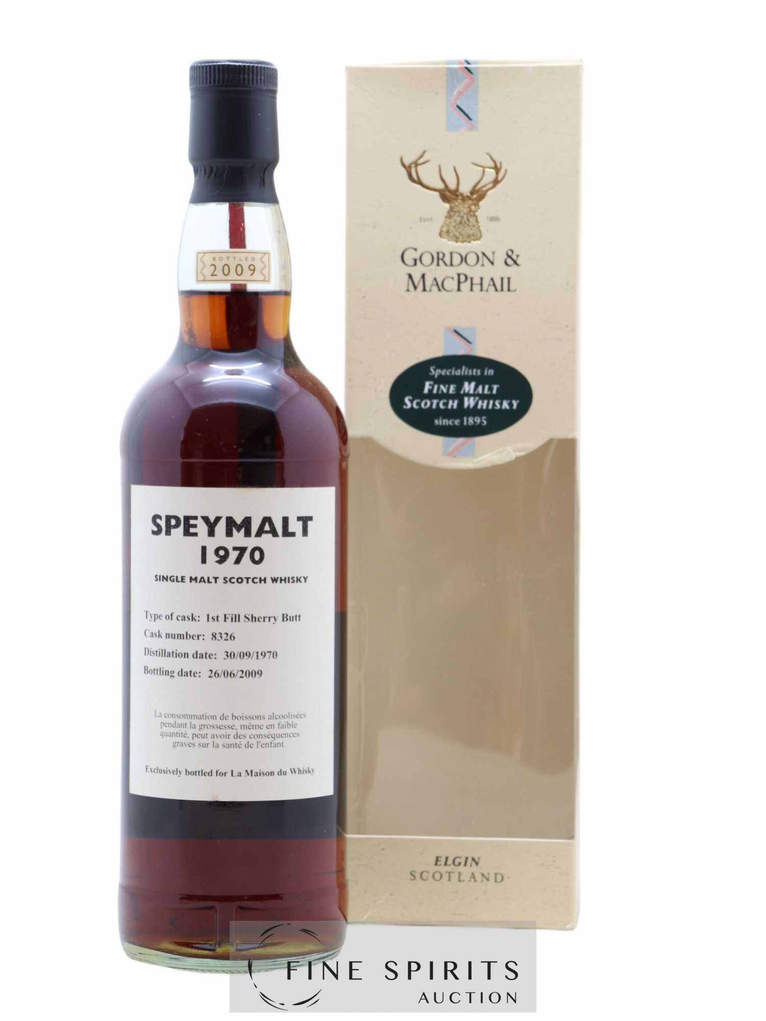 Speymalt From Macallan 1970 Gordon & MacPhail 1st Fill Sherry Butt - Cask n°8326 - bottled 2009 LMDW - Lot de 1 bouteille - 0