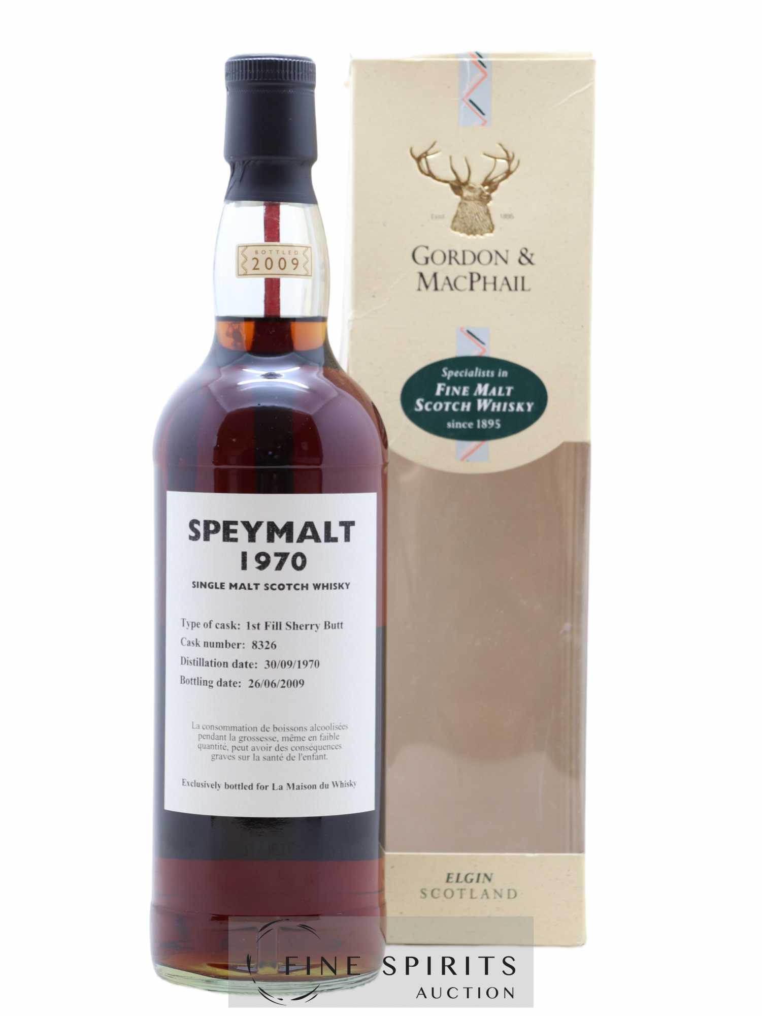 Speymalt From Macallan 1970 Gordon & MacPhail 1st Fill Sherry Butt - Cask n°8326 - bottled 2009 LMDW - Lot de 1 bouteille - 0