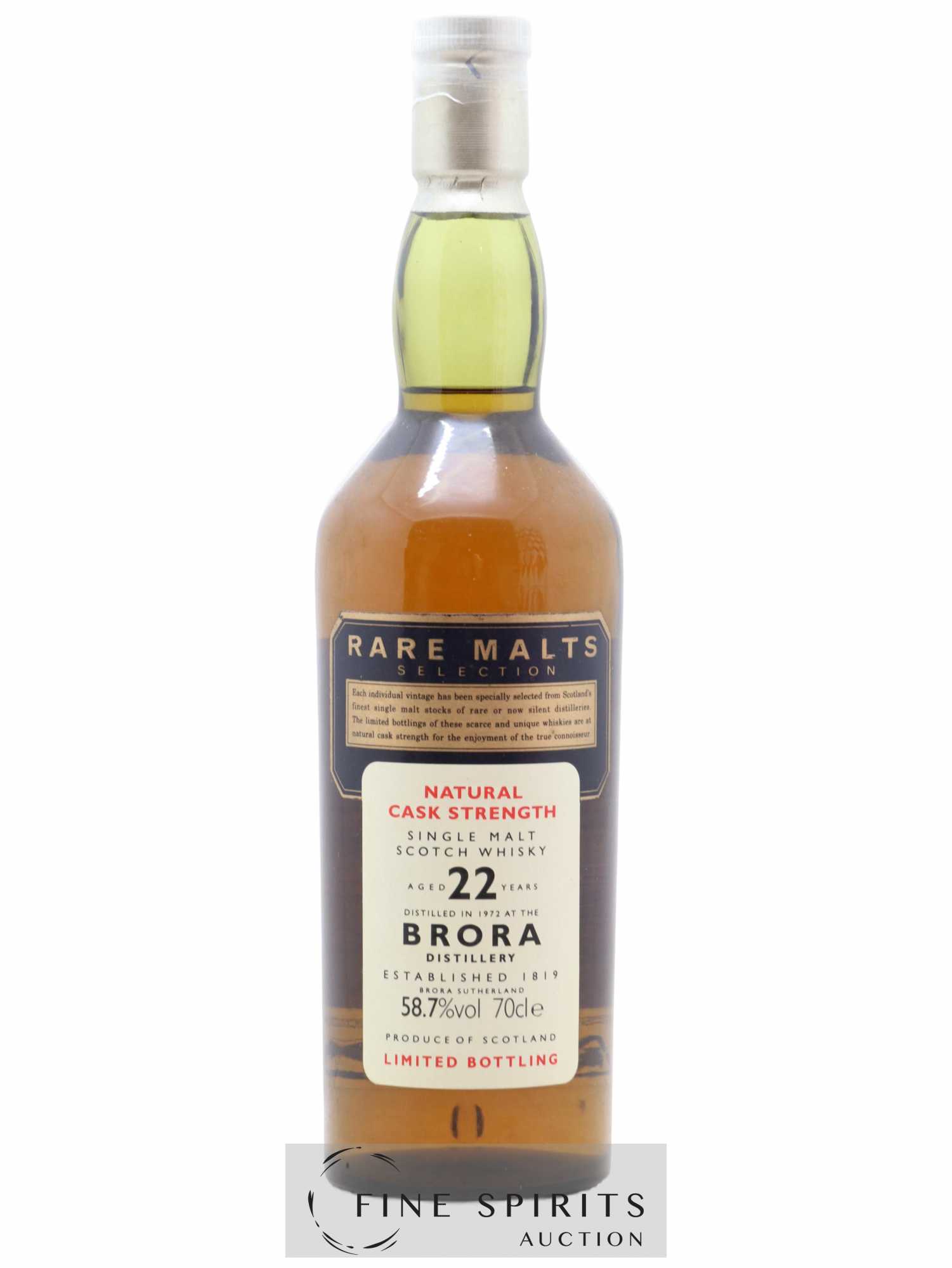 Brora 22 years 1972 Of. Rare Malts Selection Natural Cask Strengh - bottled 2003 Limited Bottling - Lot de 1 bouteille - 0